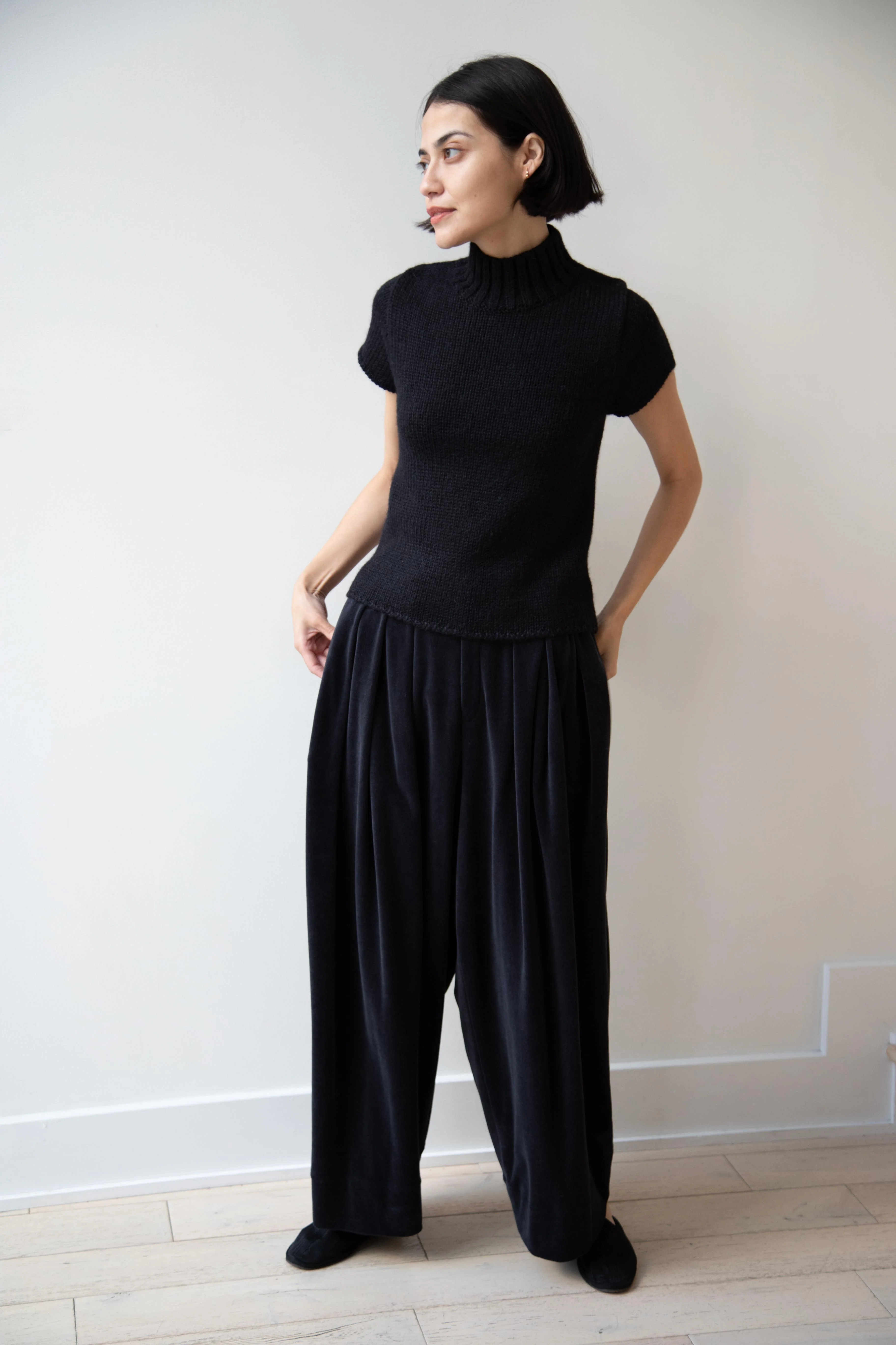 Nothing Written | Benico Half Neck Knit Shirt in Black - Image 42
