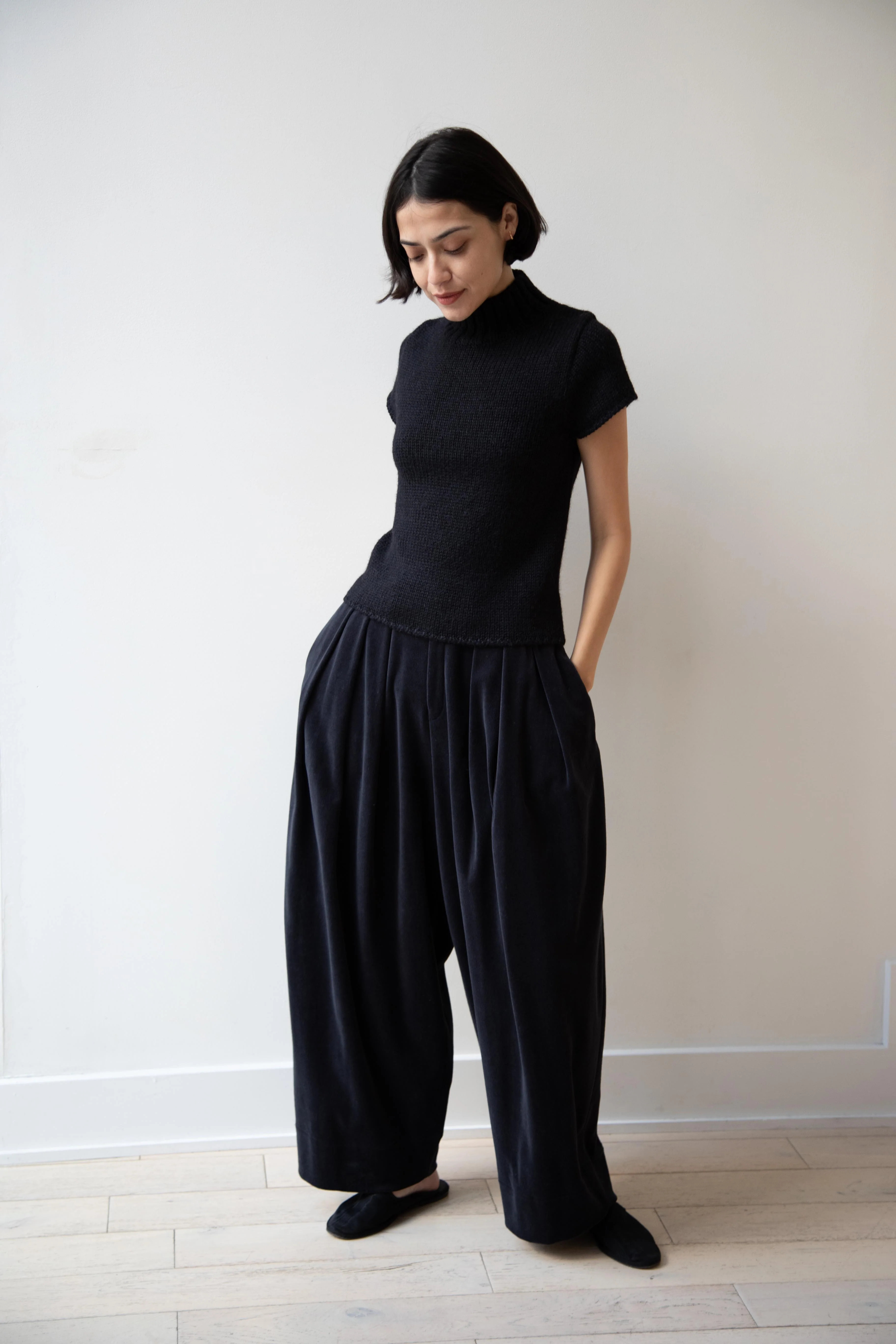 Nothing Written | Benico Half Neck Knit Shirt in Black - Image 43