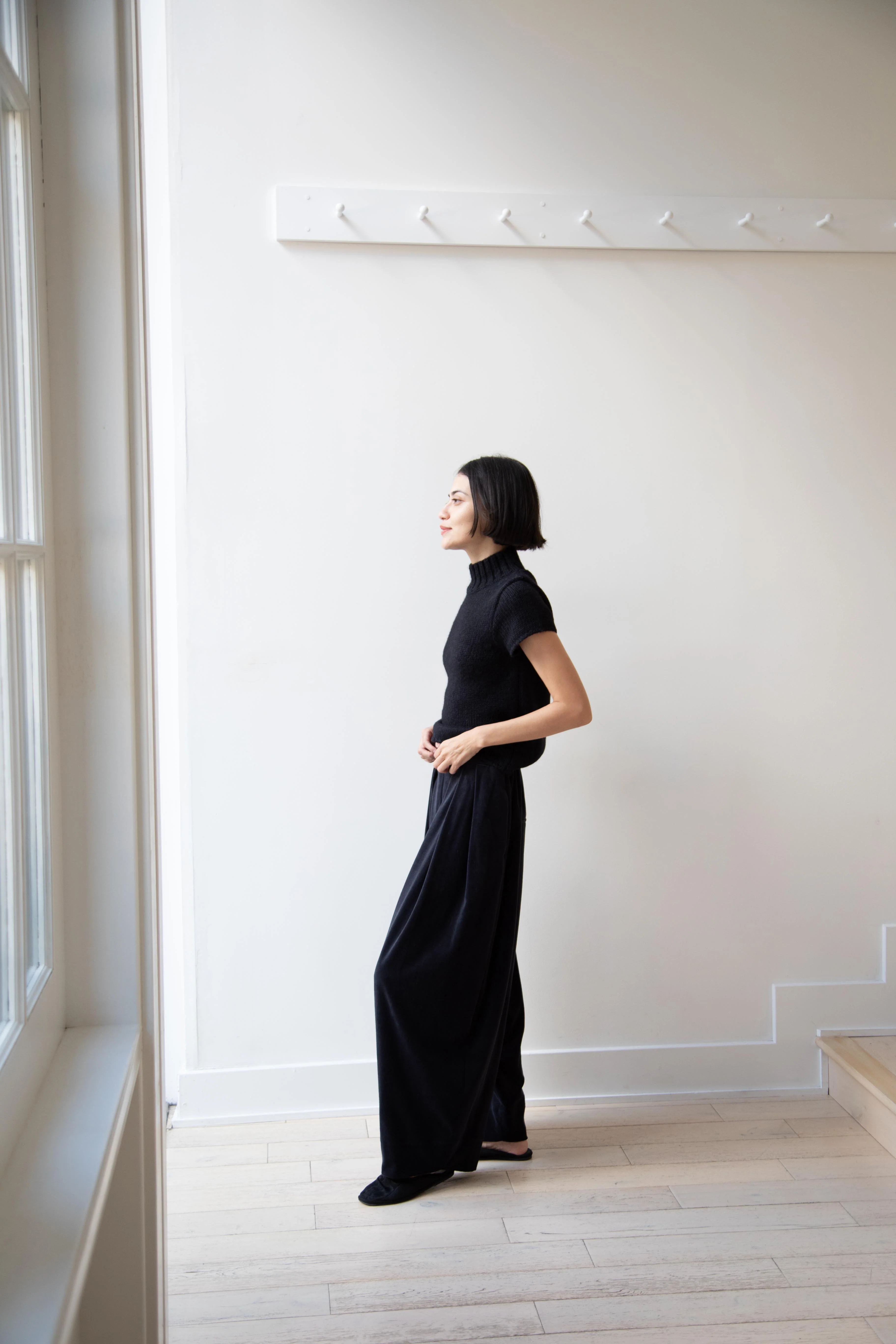 Nothing Written | Benico Half Neck Knit Shirt in Black - Image 44