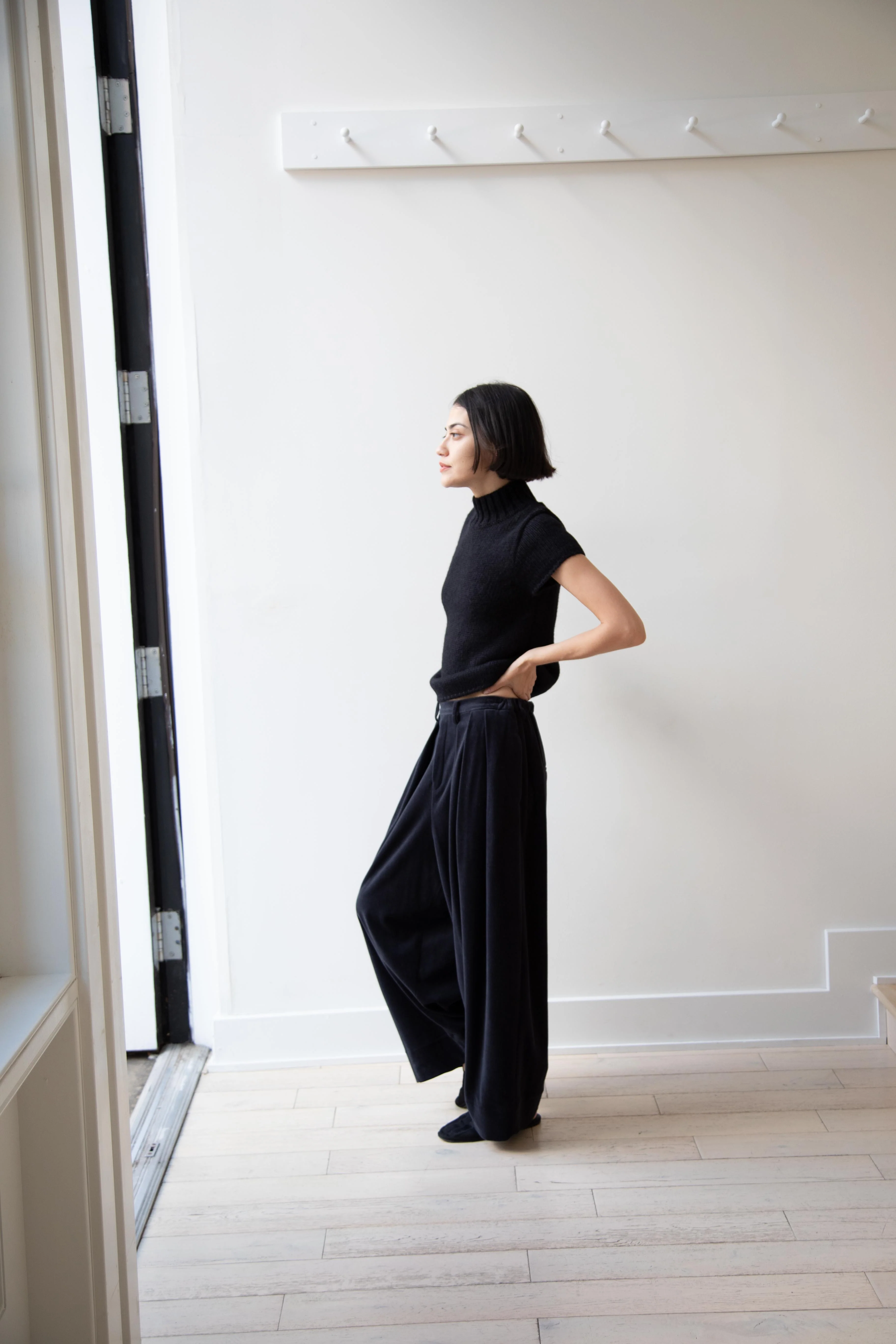 Nothing Written | Benico Half Neck Knit Shirt in Black - Image 45