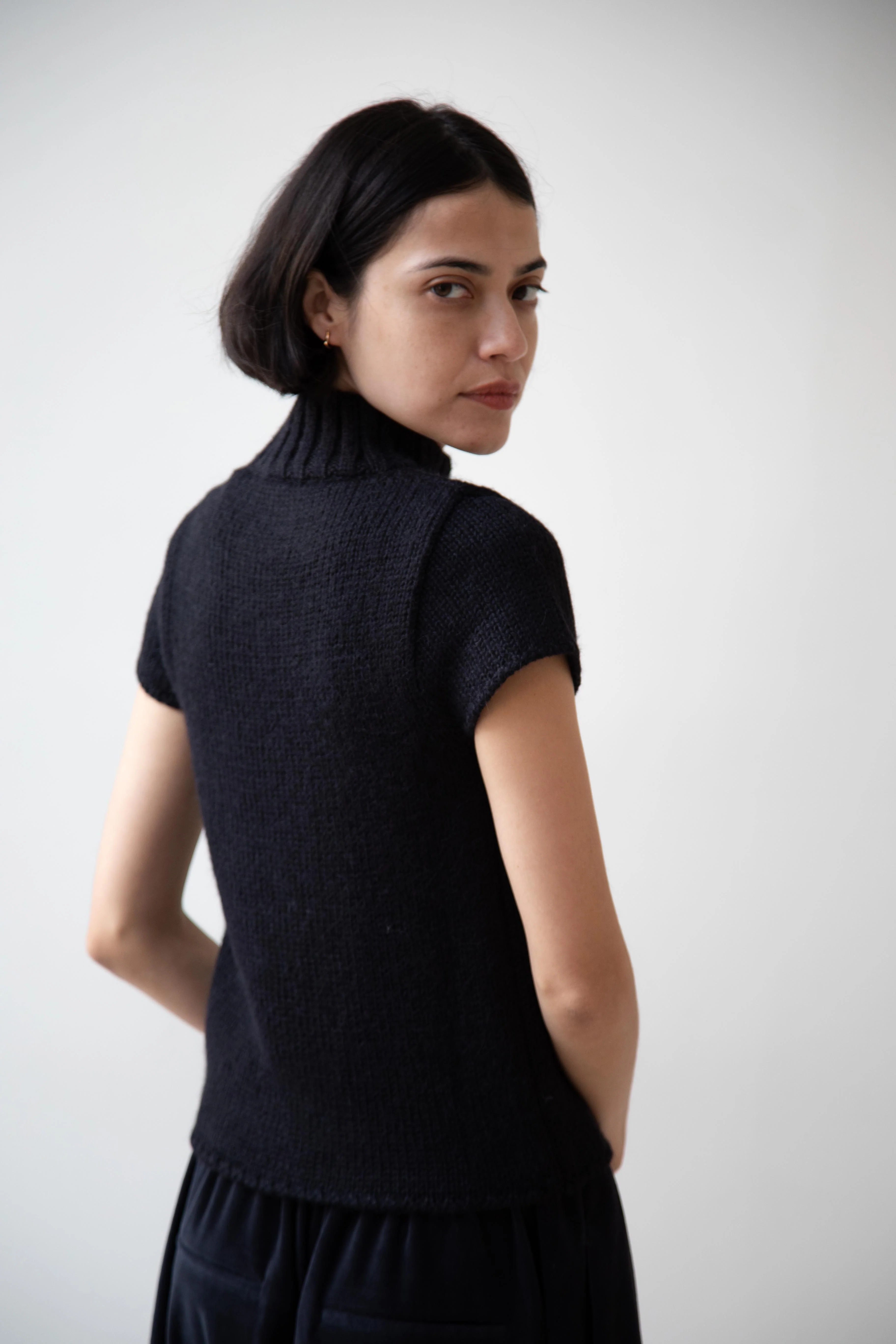 Nothing Written | Benico Half Neck Knit Shirt in Black - Image 48