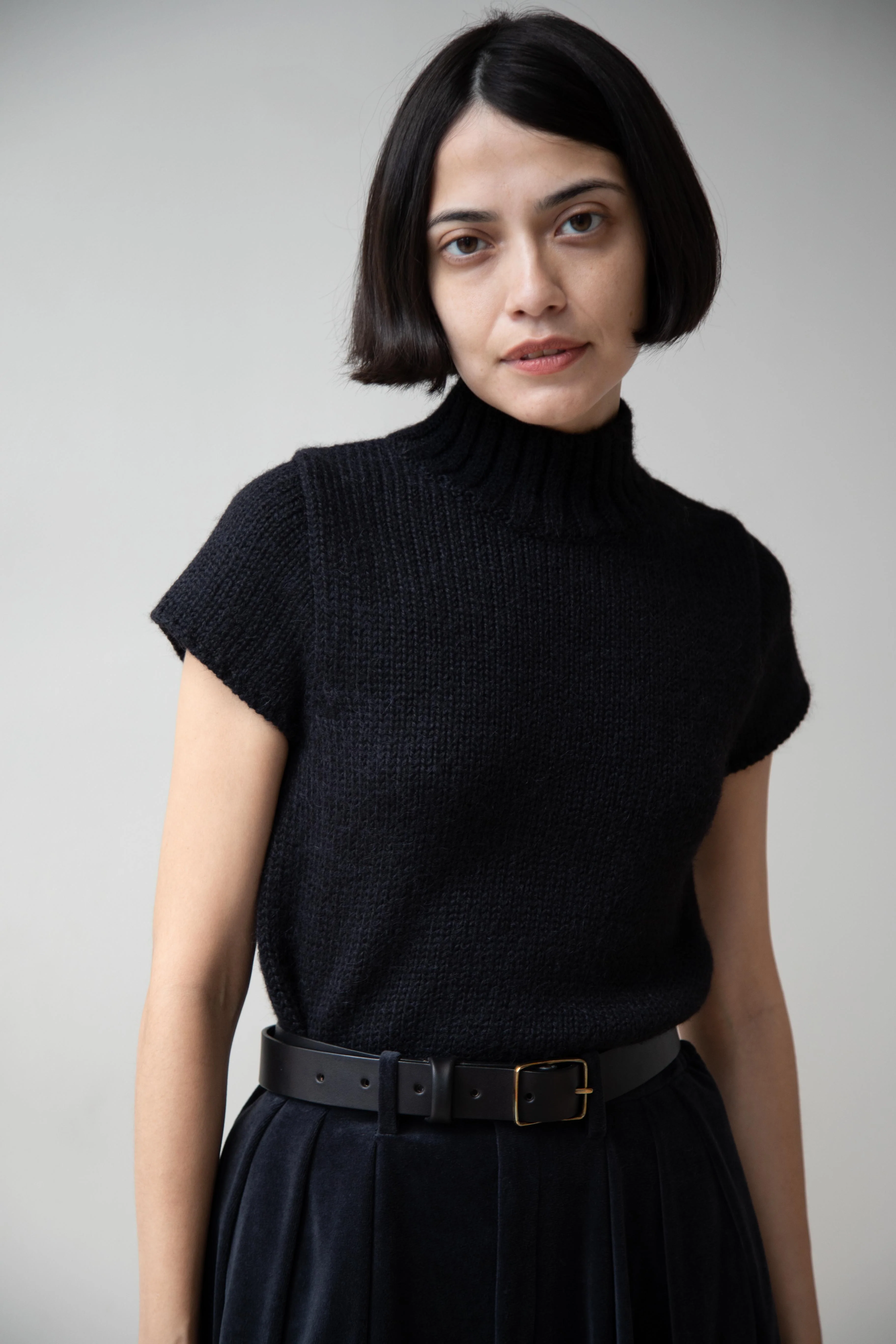 Nothing Written | Benico Half Neck Knit Shirt in Black - Image 51