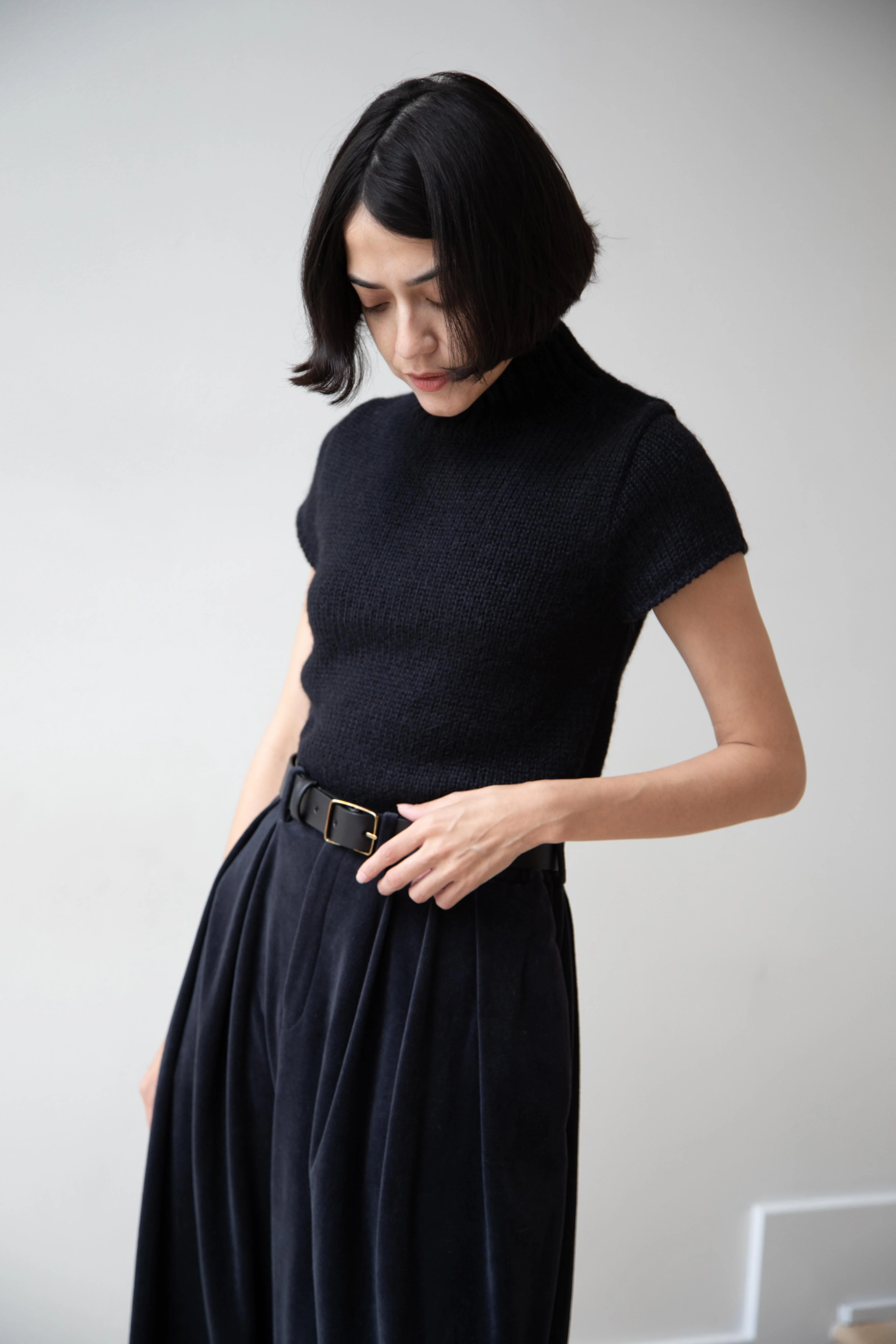 Nothing Written | Benico Half Neck Knit Shirt in Black - Image 53