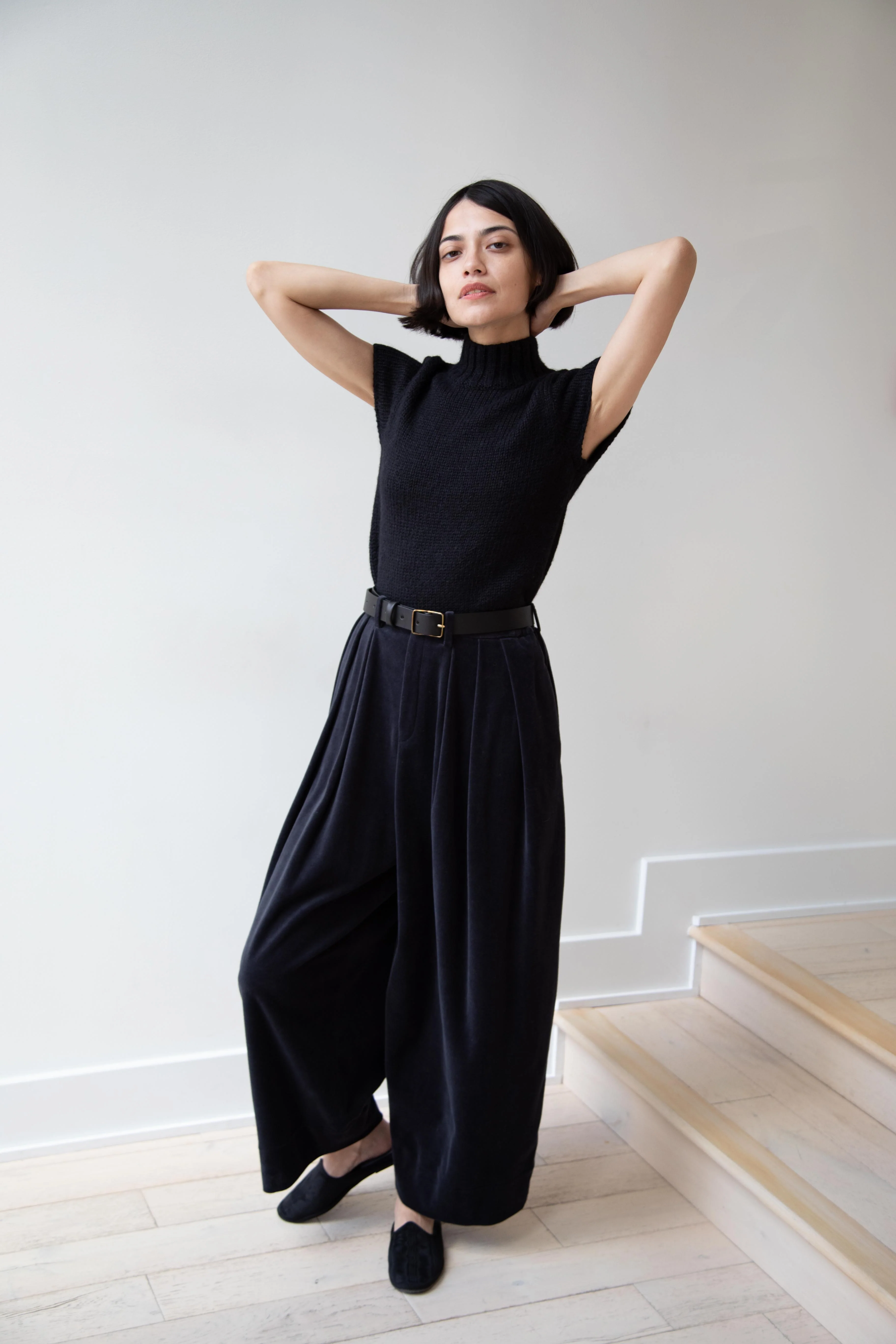 Nothing Written | Benico Half Neck Knit Shirt in Black - Image 54