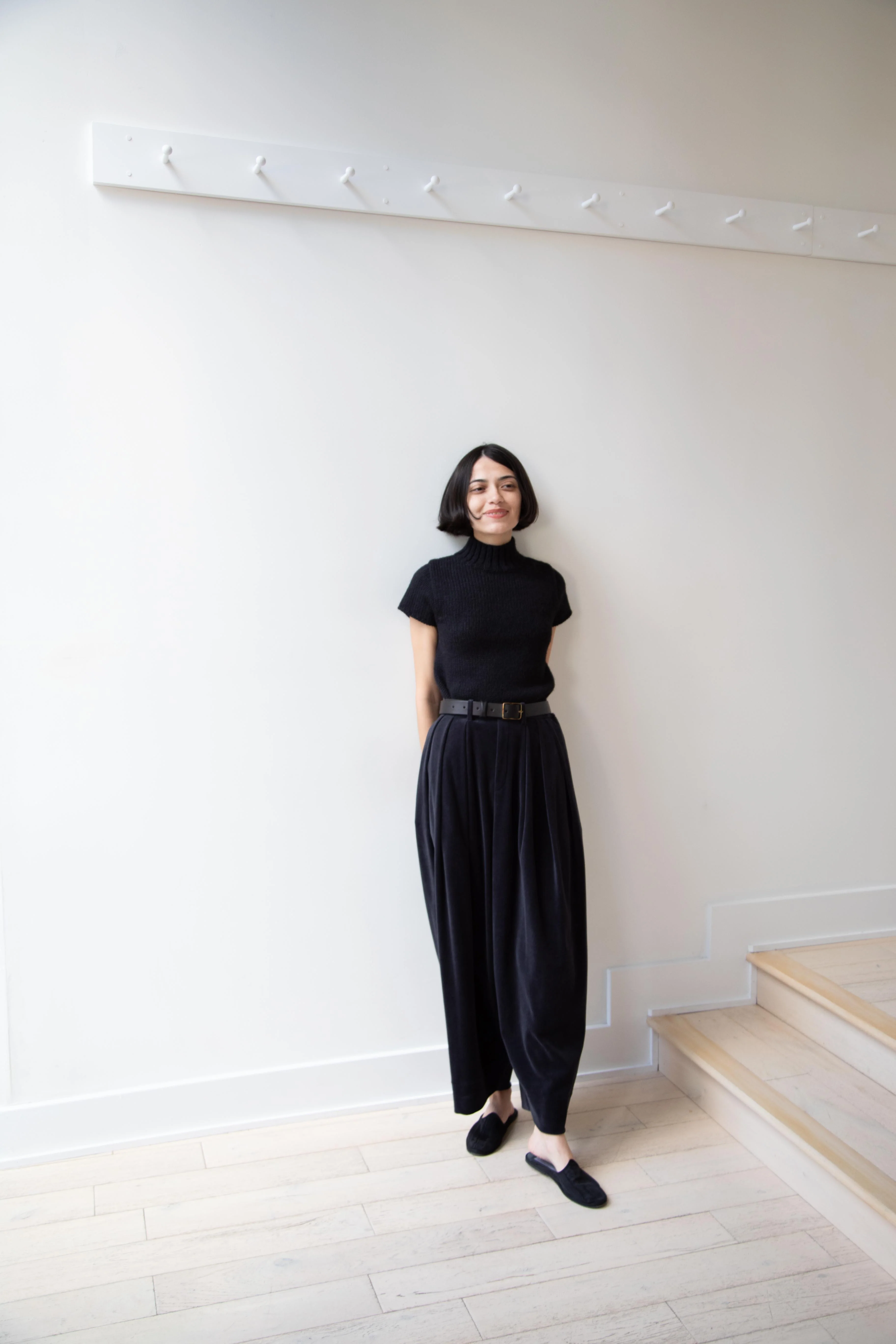 Nothing Written | Benico Half Neck Knit Shirt in Black - Image 55