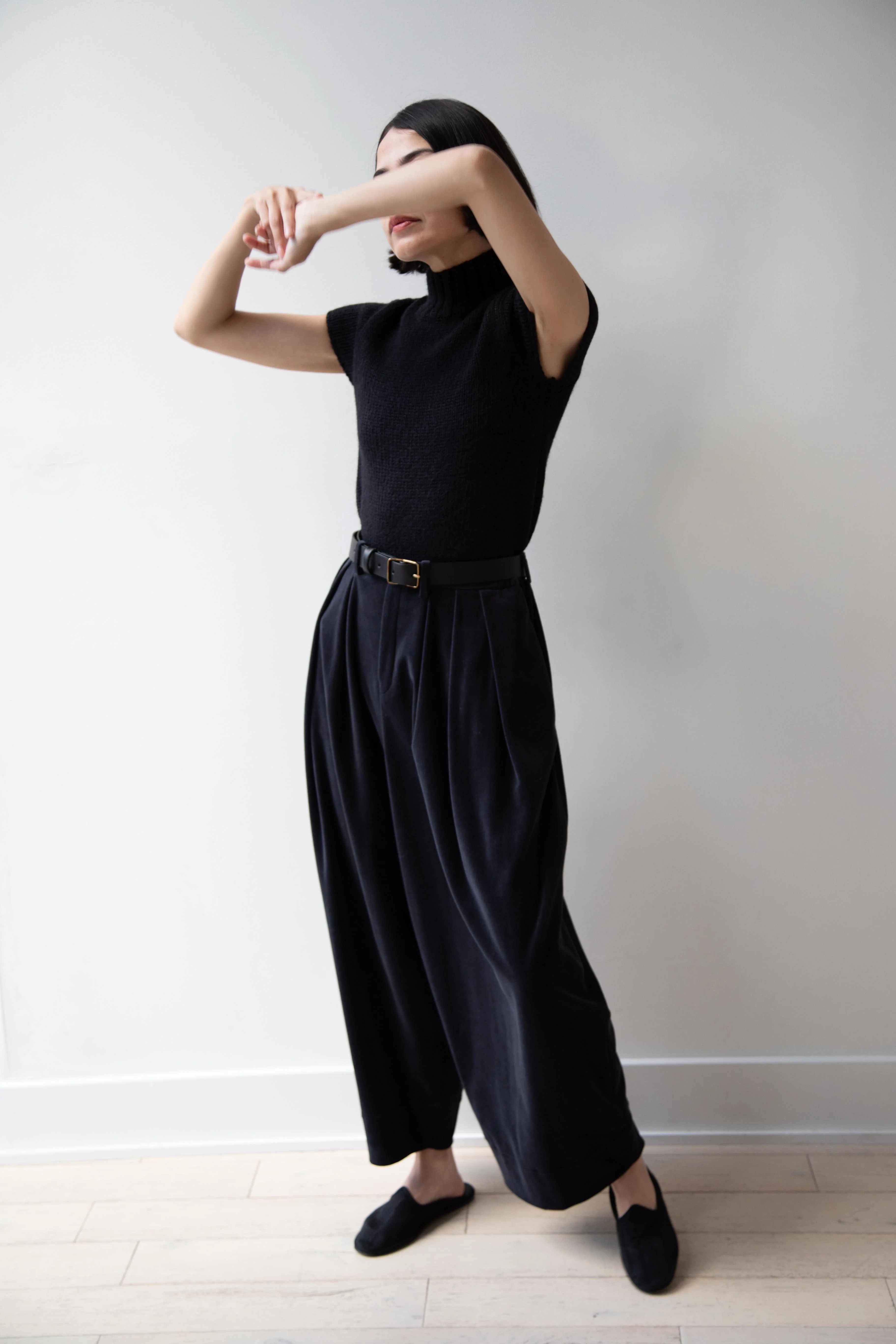 Nothing Written | Benico Half Neck Knit Shirt in Black - Image 57