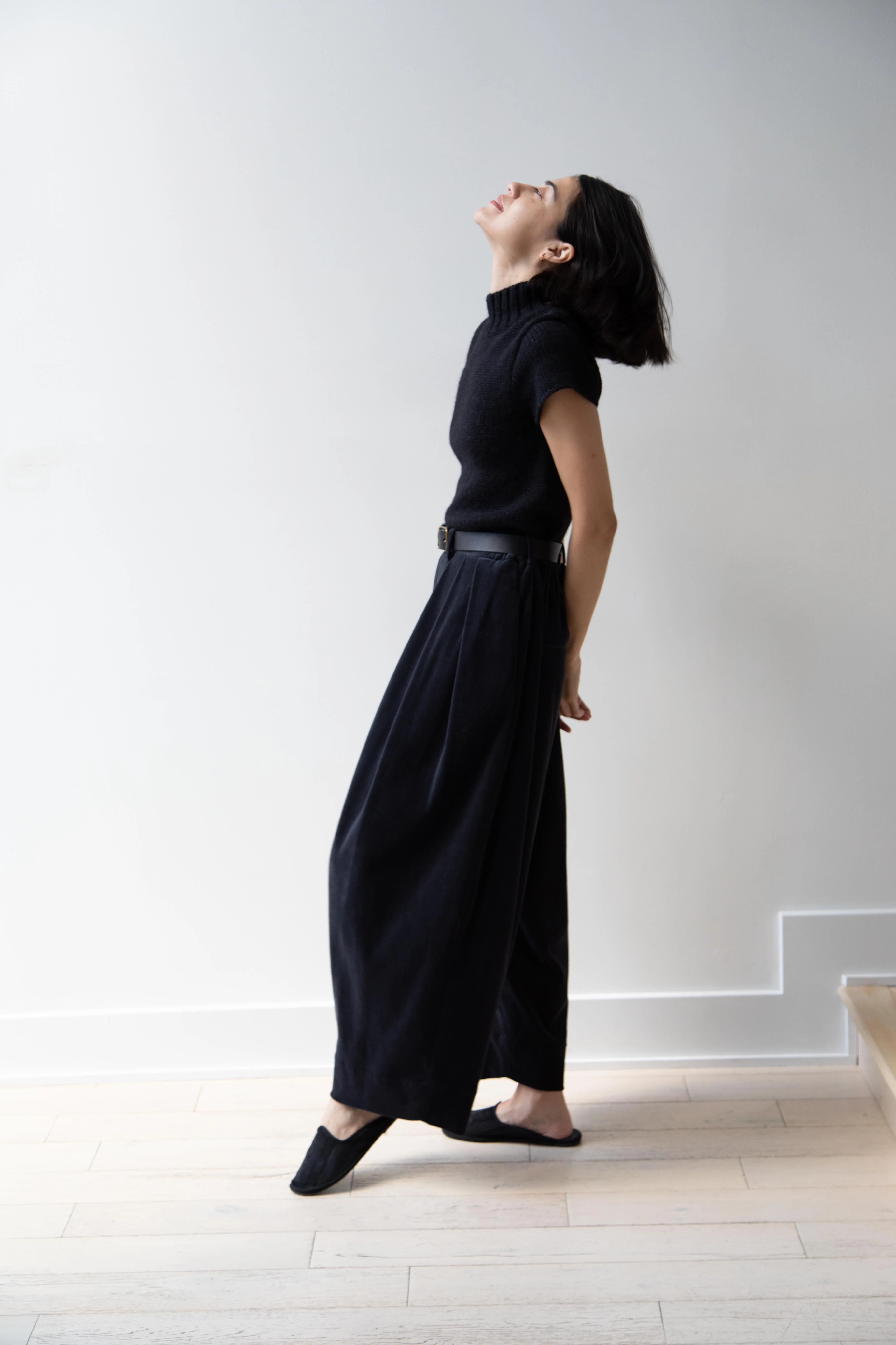 Nothing Written | Benico Half Neck Knit Shirt in Black - Image 59