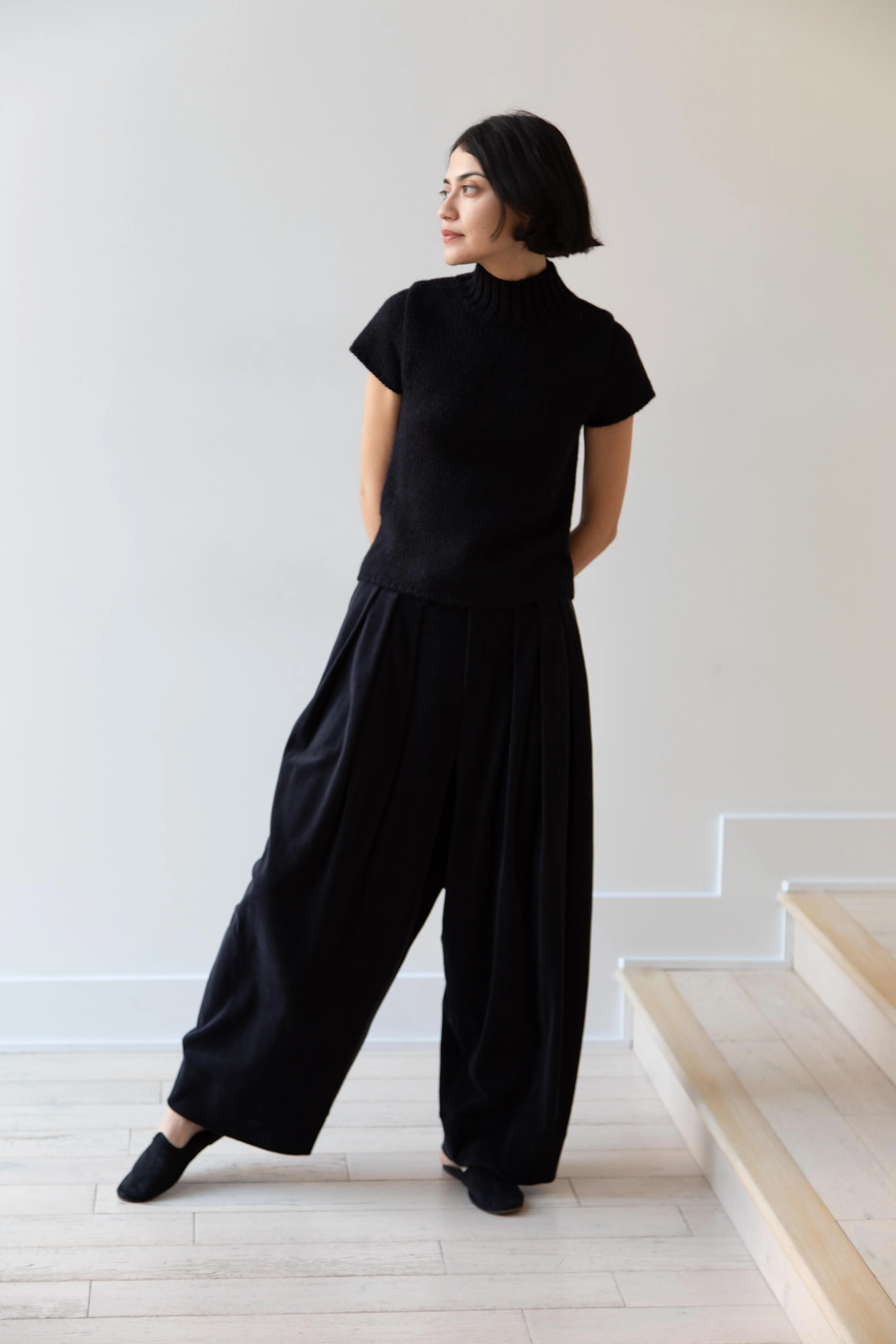 Nothing Written | Benico Half Neck Knit Shirt in Black - Image 6