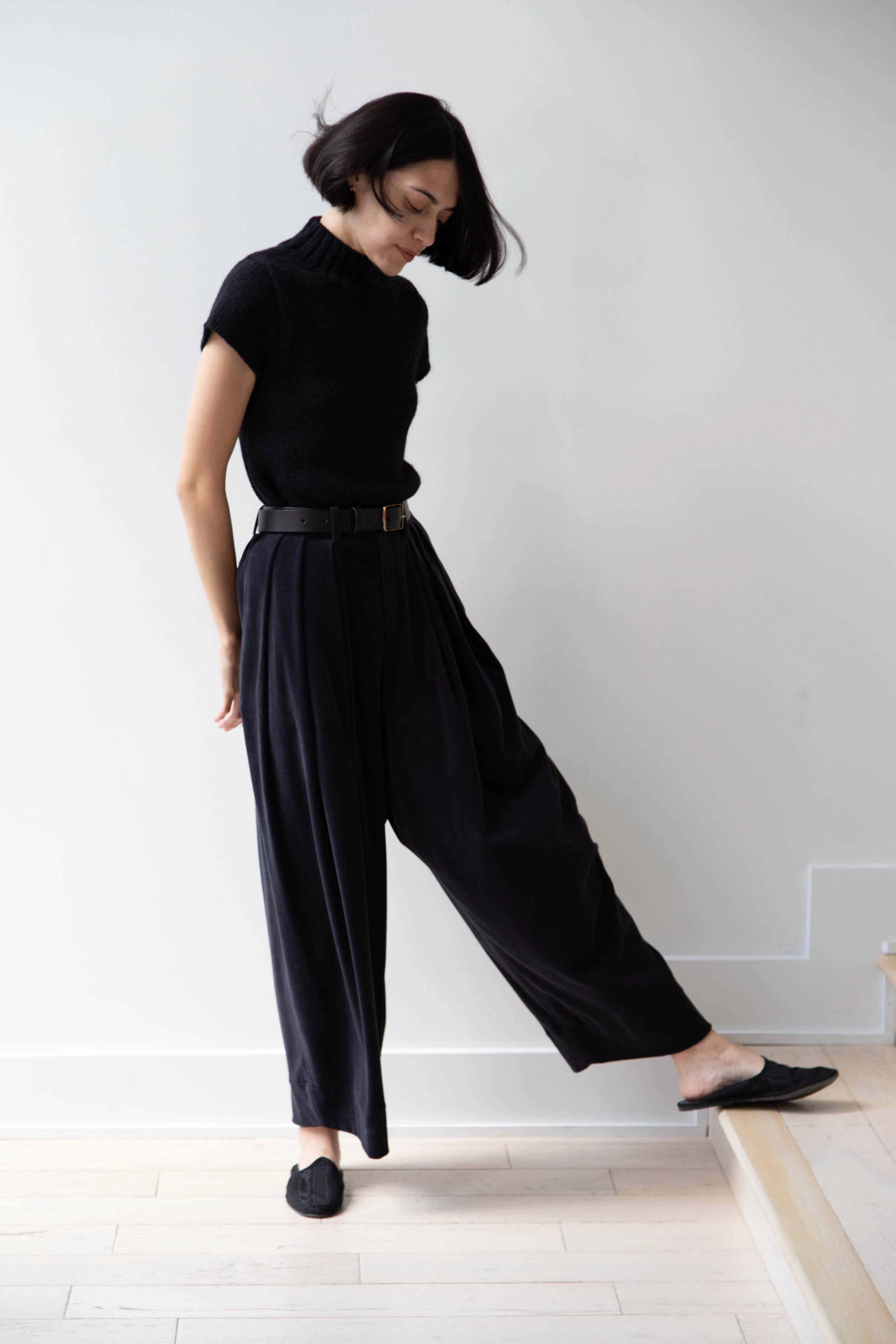 Nothing Written | Benico Half Neck Knit Shirt in Black - Image 60
