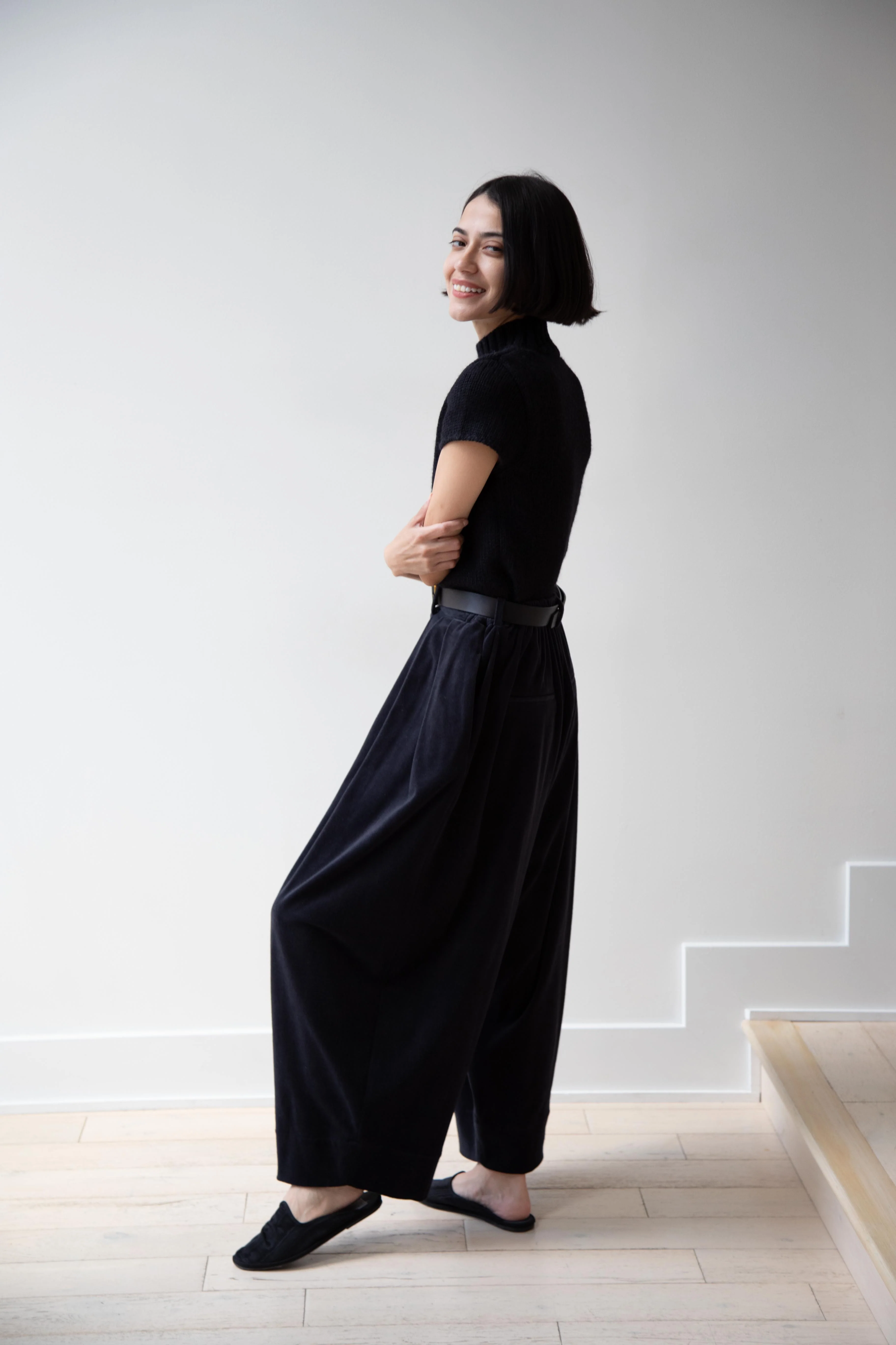 Nothing Written | Benico Half Neck Knit Shirt in Black - Image 61