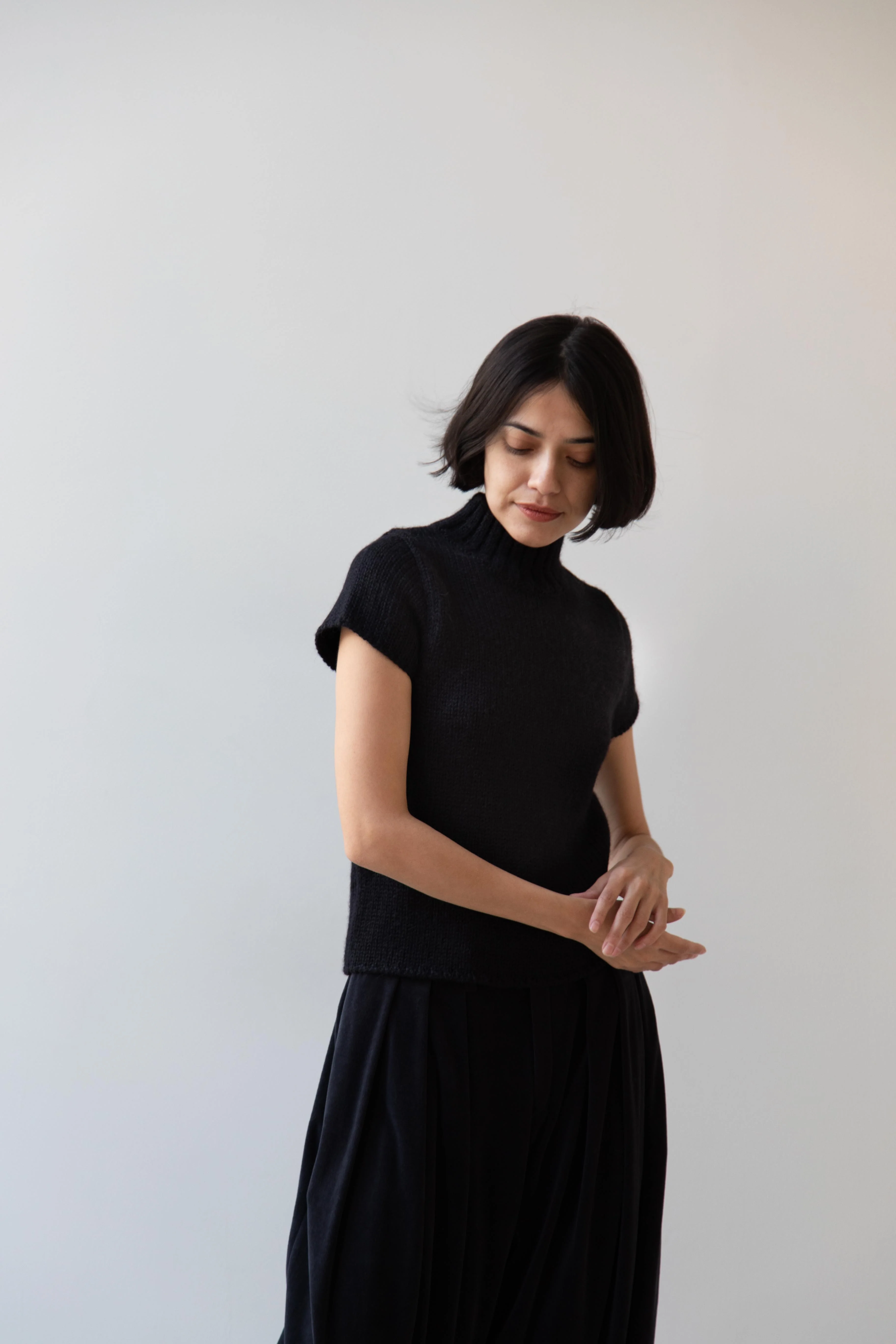 Nothing Written | Benico Half Neck Knit Shirt in Black - Image 7