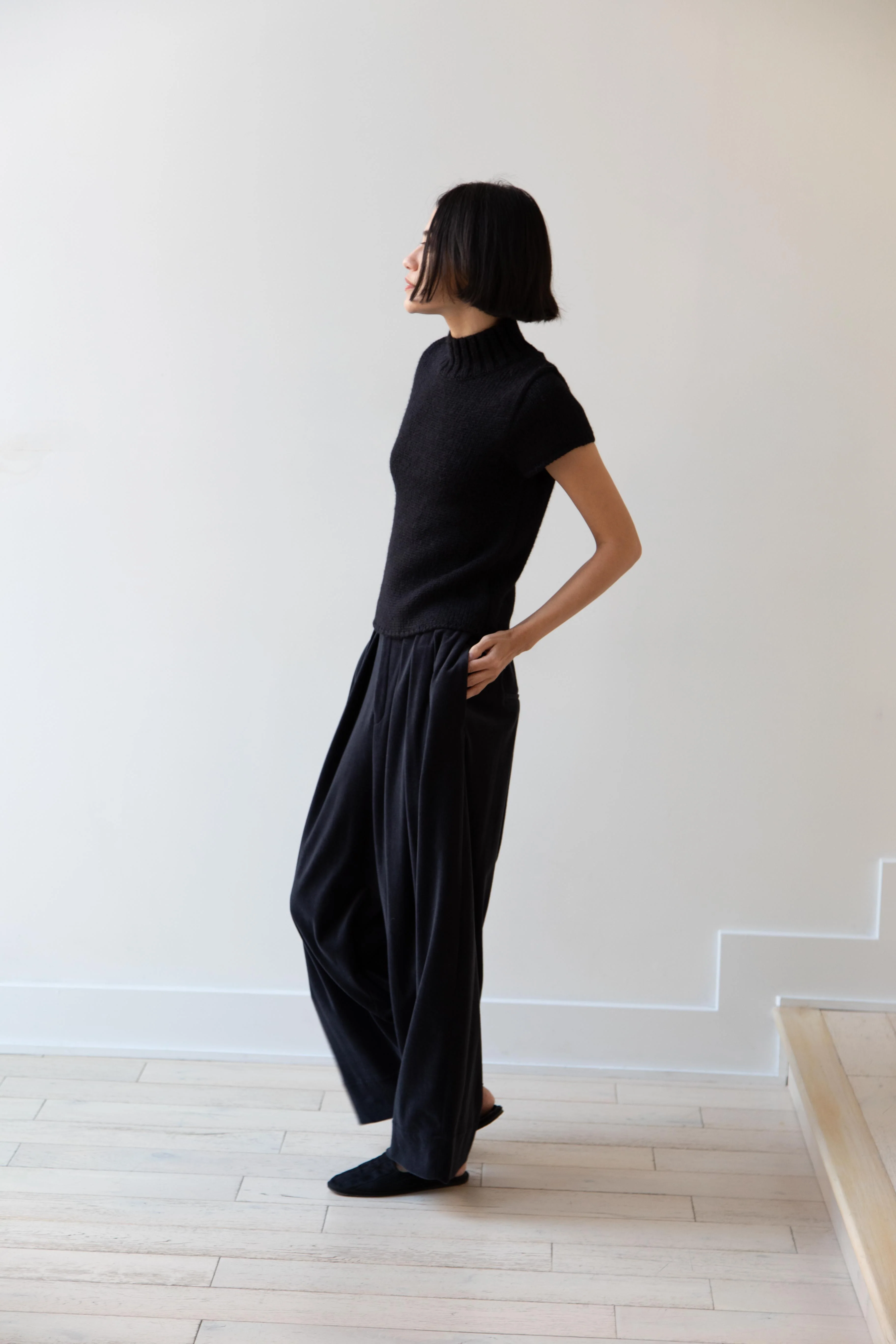 Nothing Written | Benico Half Neck Knit Shirt in Black - Image 9