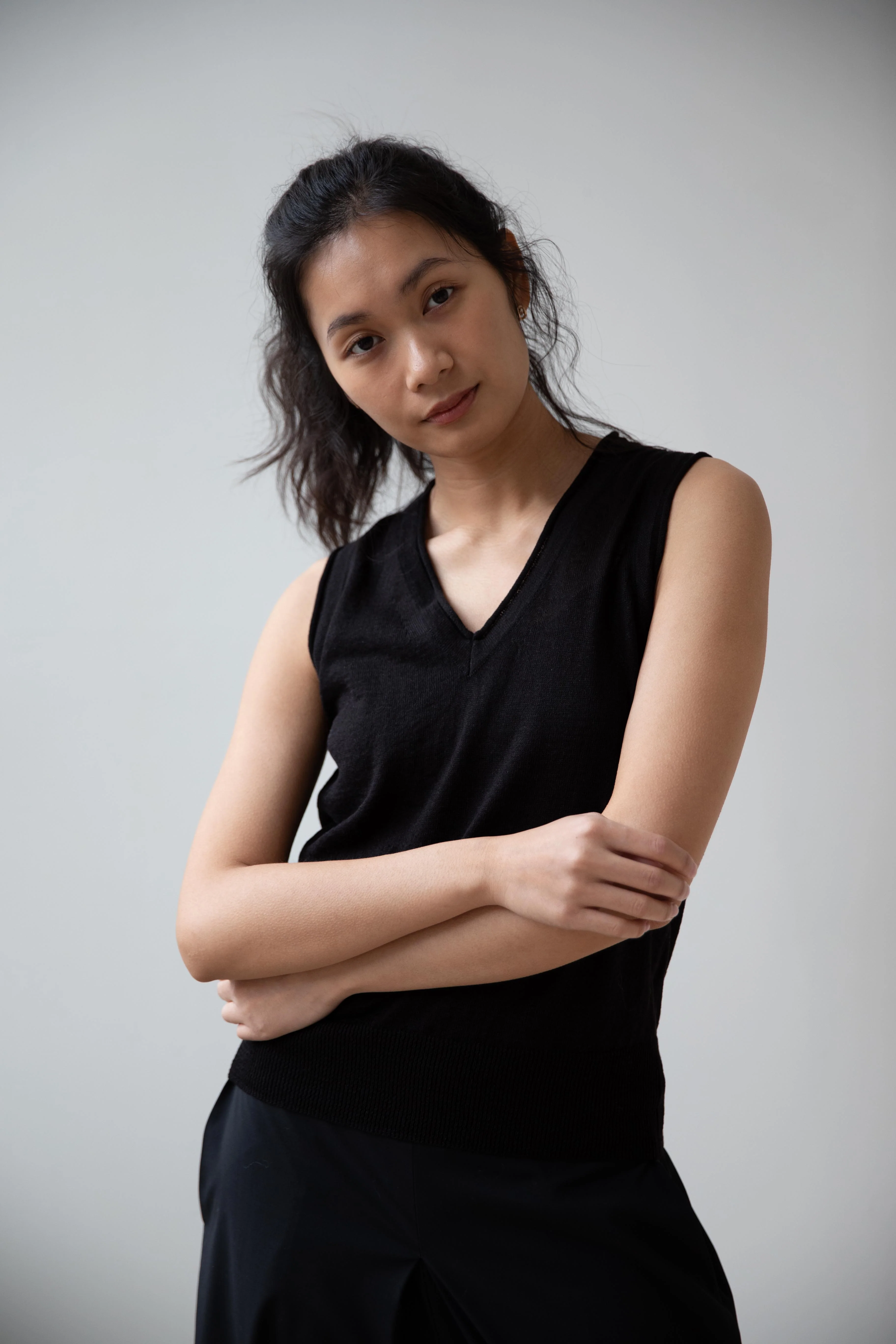 Nothing Written | Dore V-Neck Tank Top in Black - Image 10