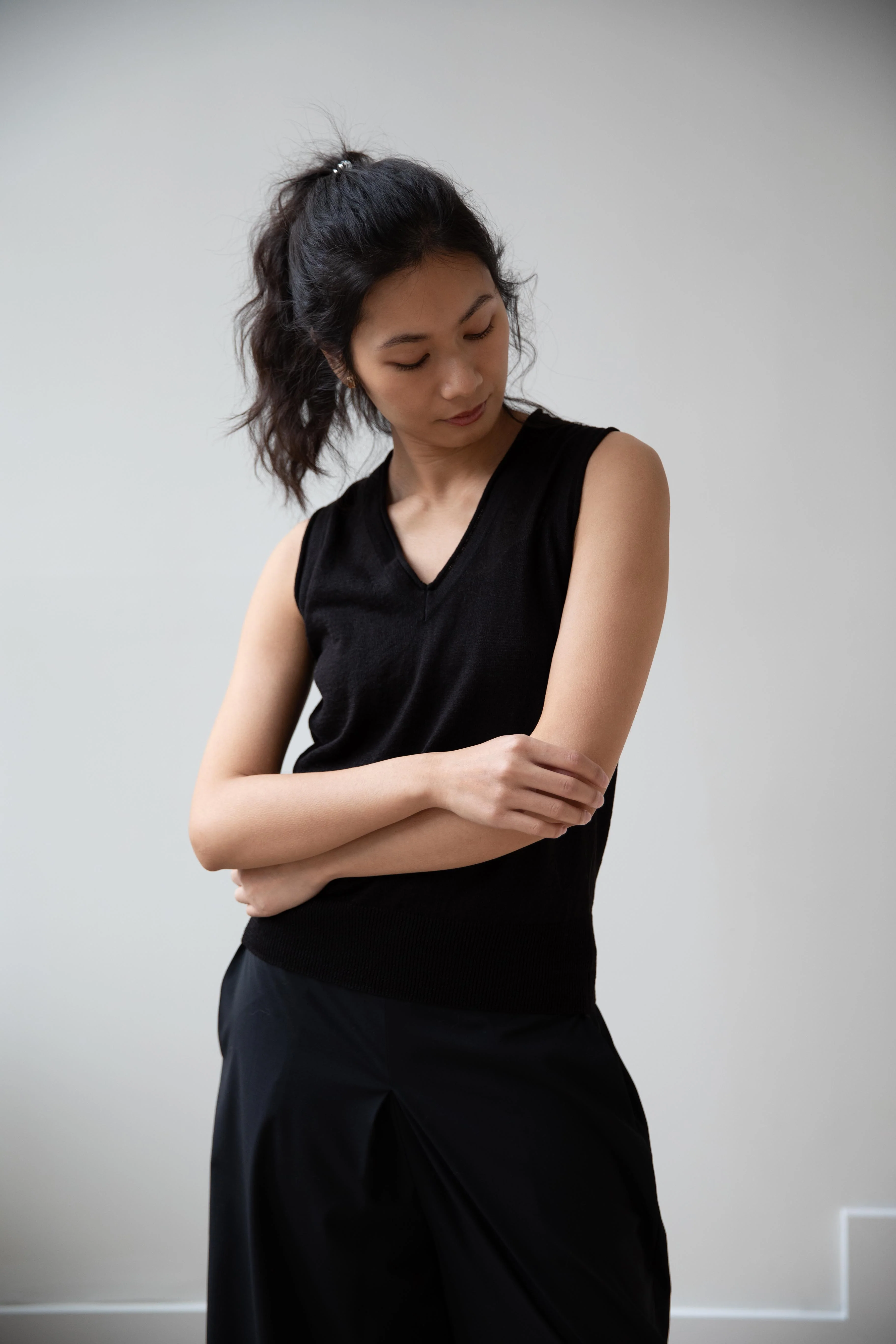 Nothing Written | Dore V-Neck Tank Top in Black - Image 11