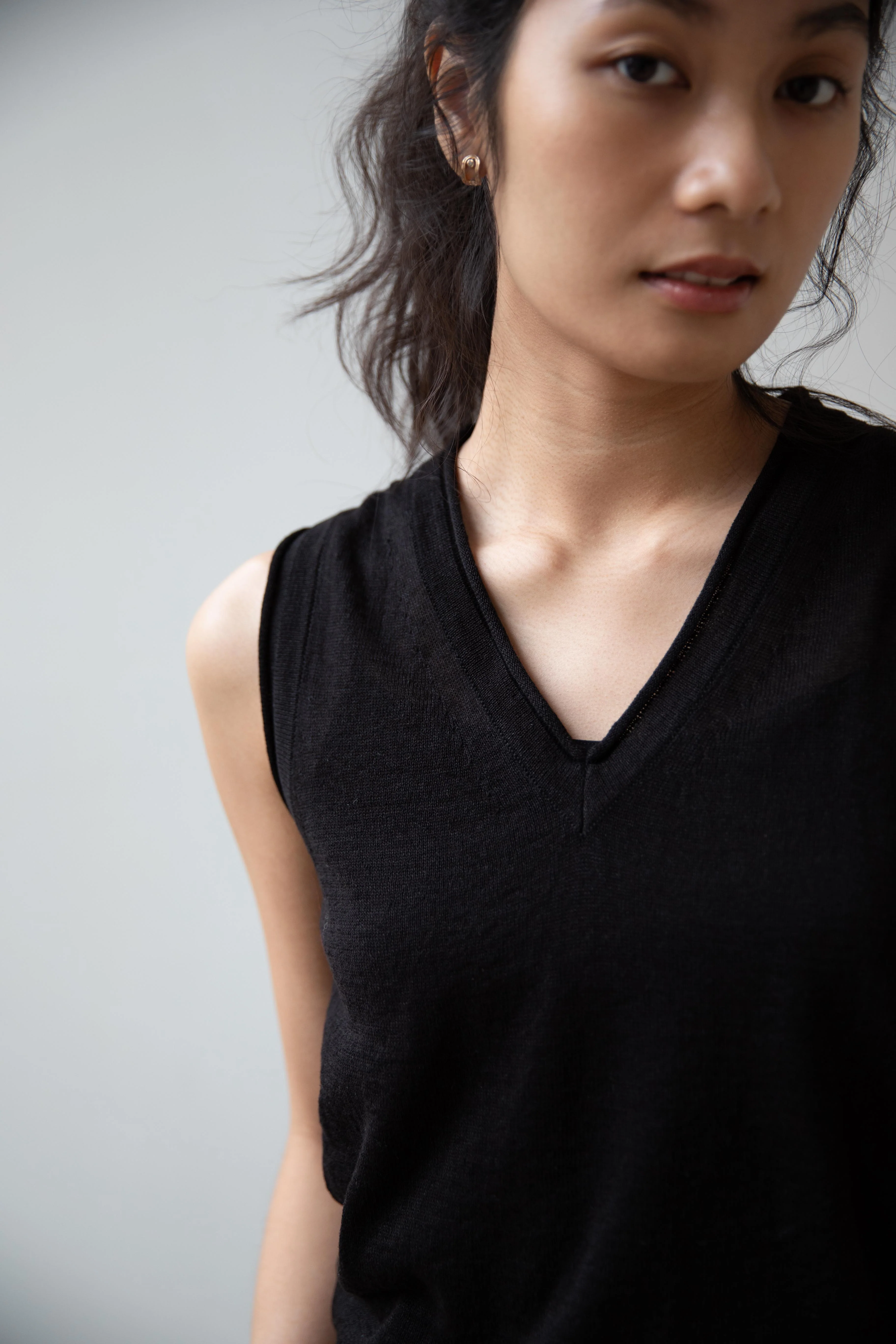 Nothing Written | Dore V-Neck Tank Top in Black - Image 12