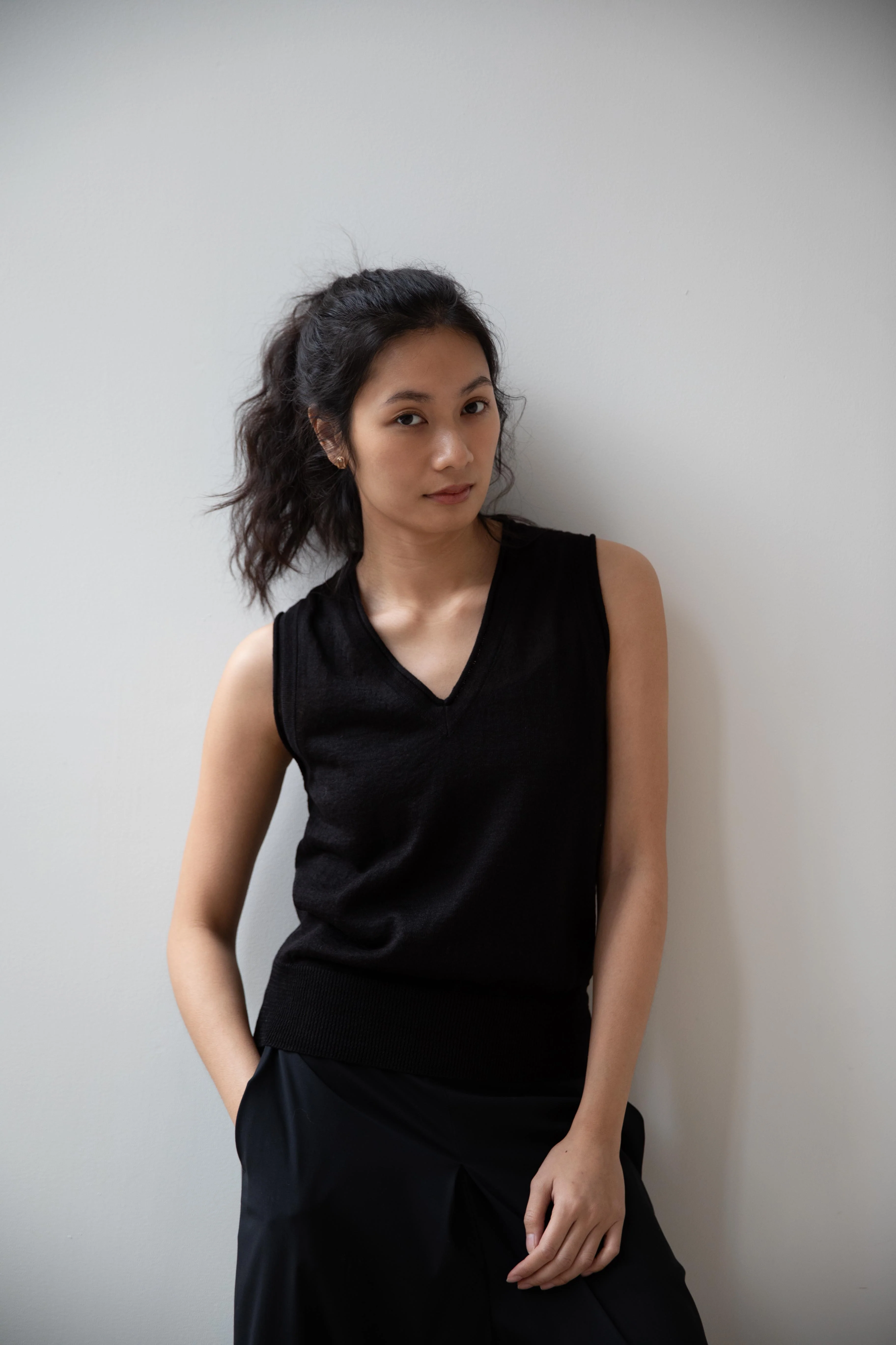 Nothing Written | Dore V-Neck Tank Top in Black - Image 17