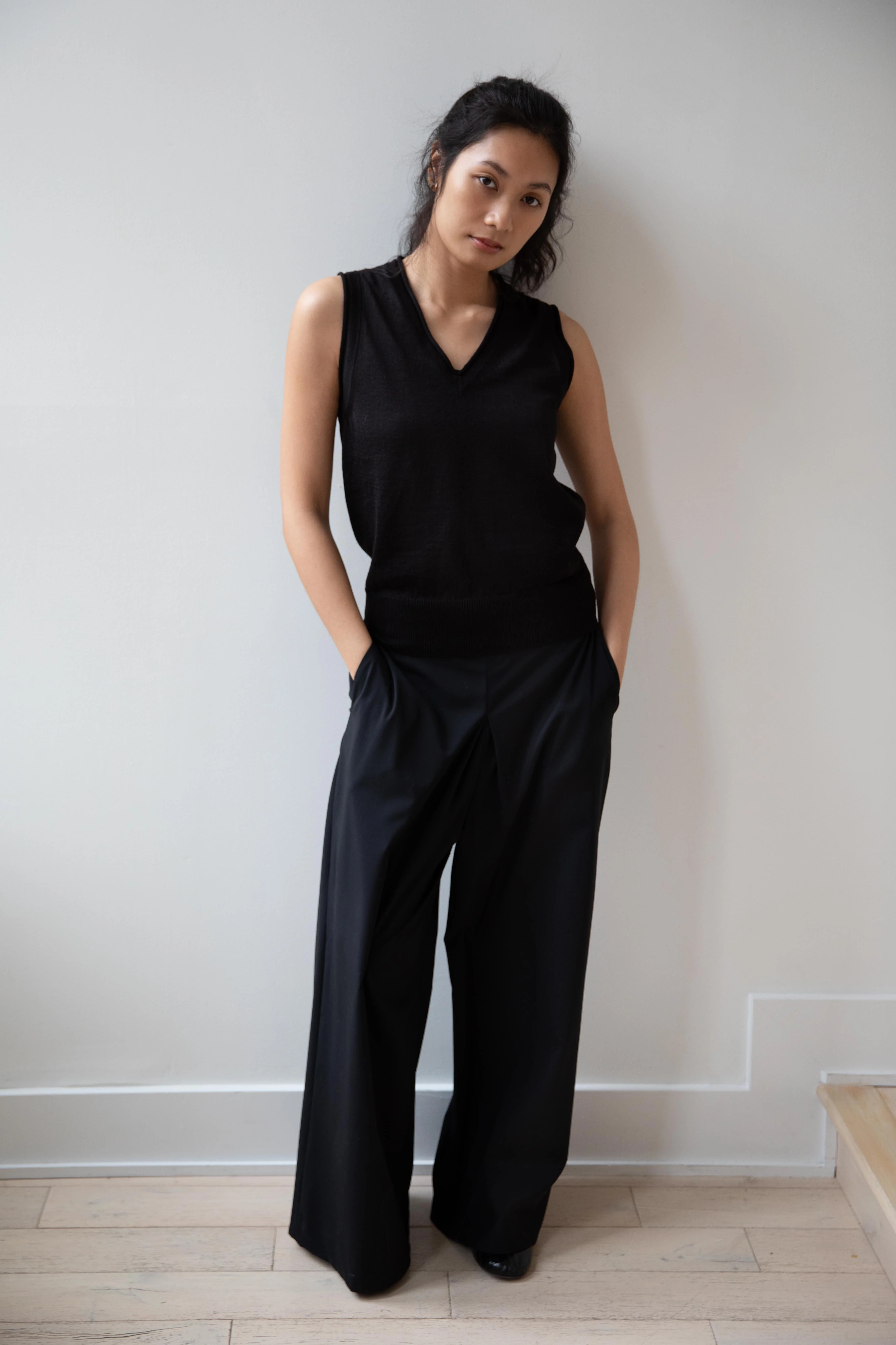 Nothing Written | Dore V-Neck Tank Top in Black - Image 18