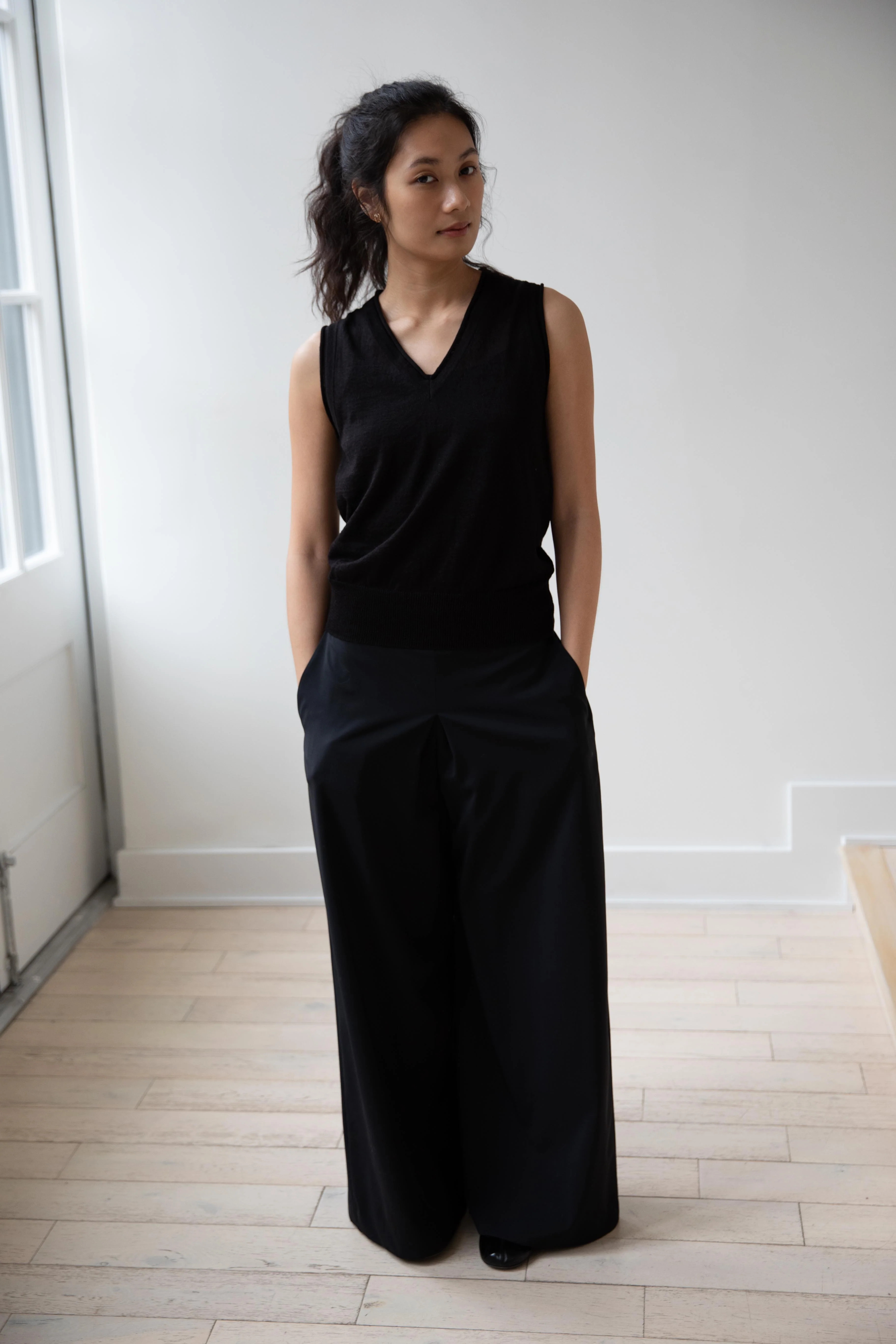 Nothing Written | Dore V-Neck Tank Top in Black - Image 4