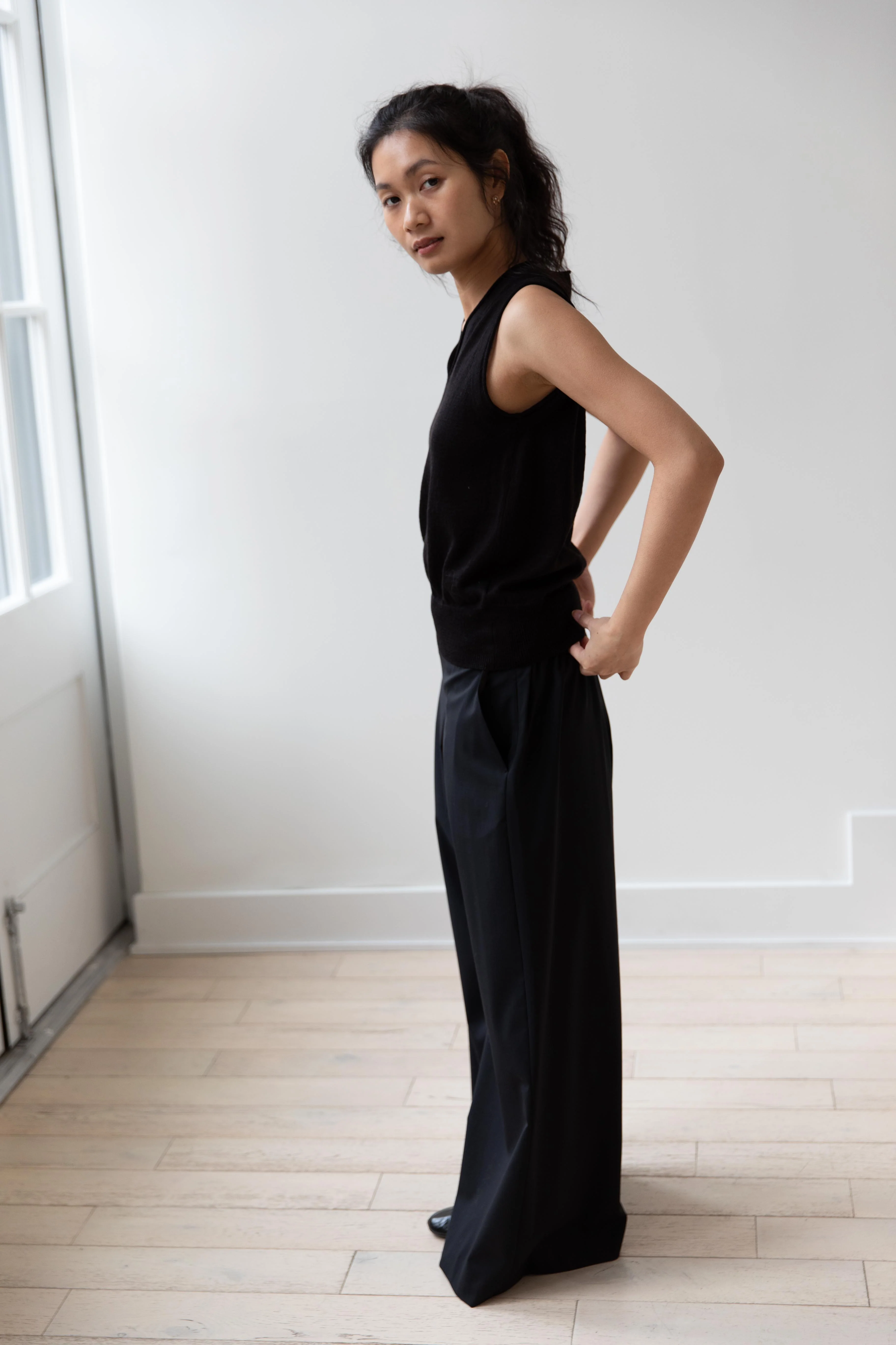 Nothing Written | Dore V-Neck Tank Top in Black - Image 5