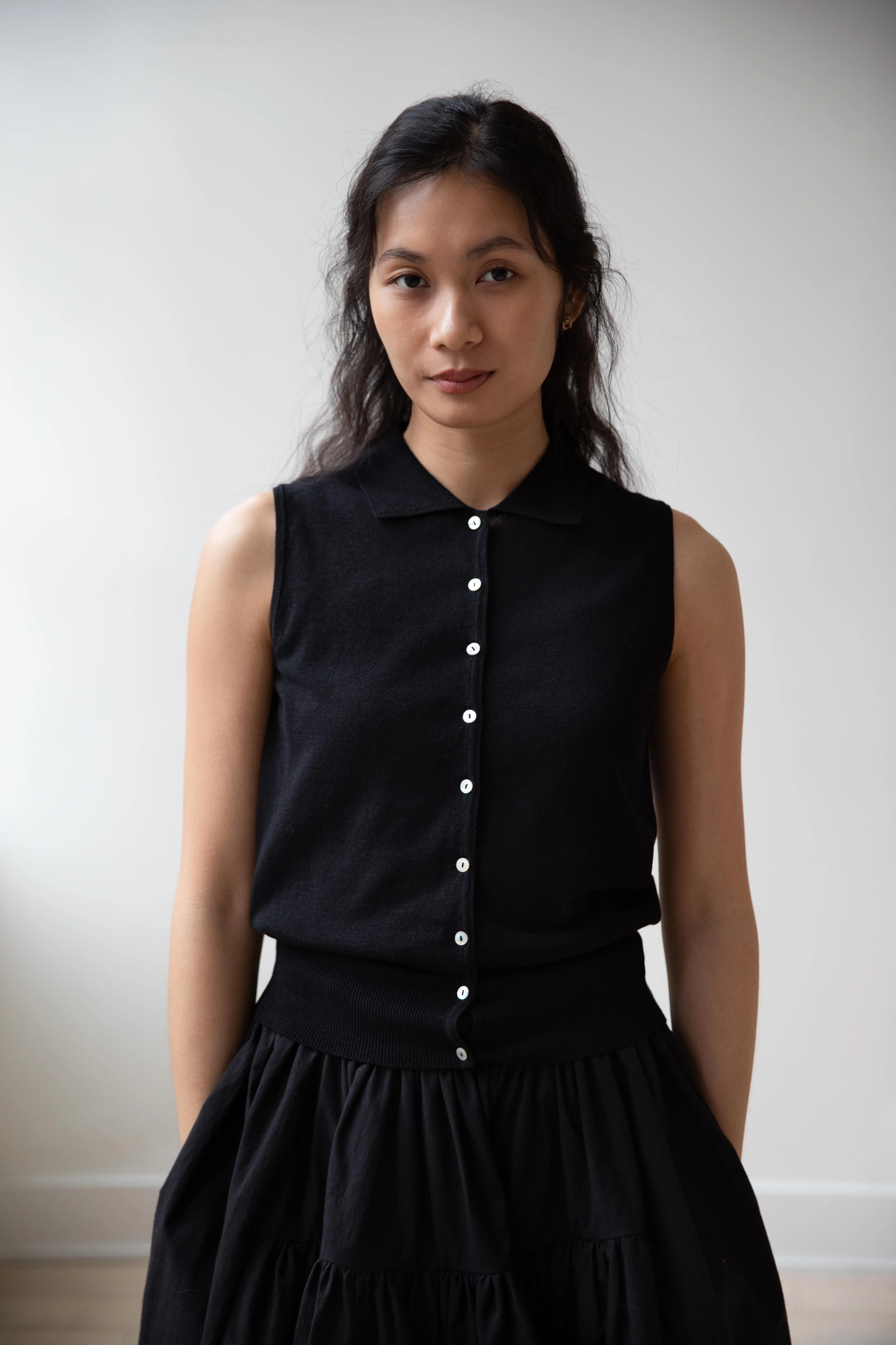 Nothing Written | Lash Polo Tank Top in Black - Image 2