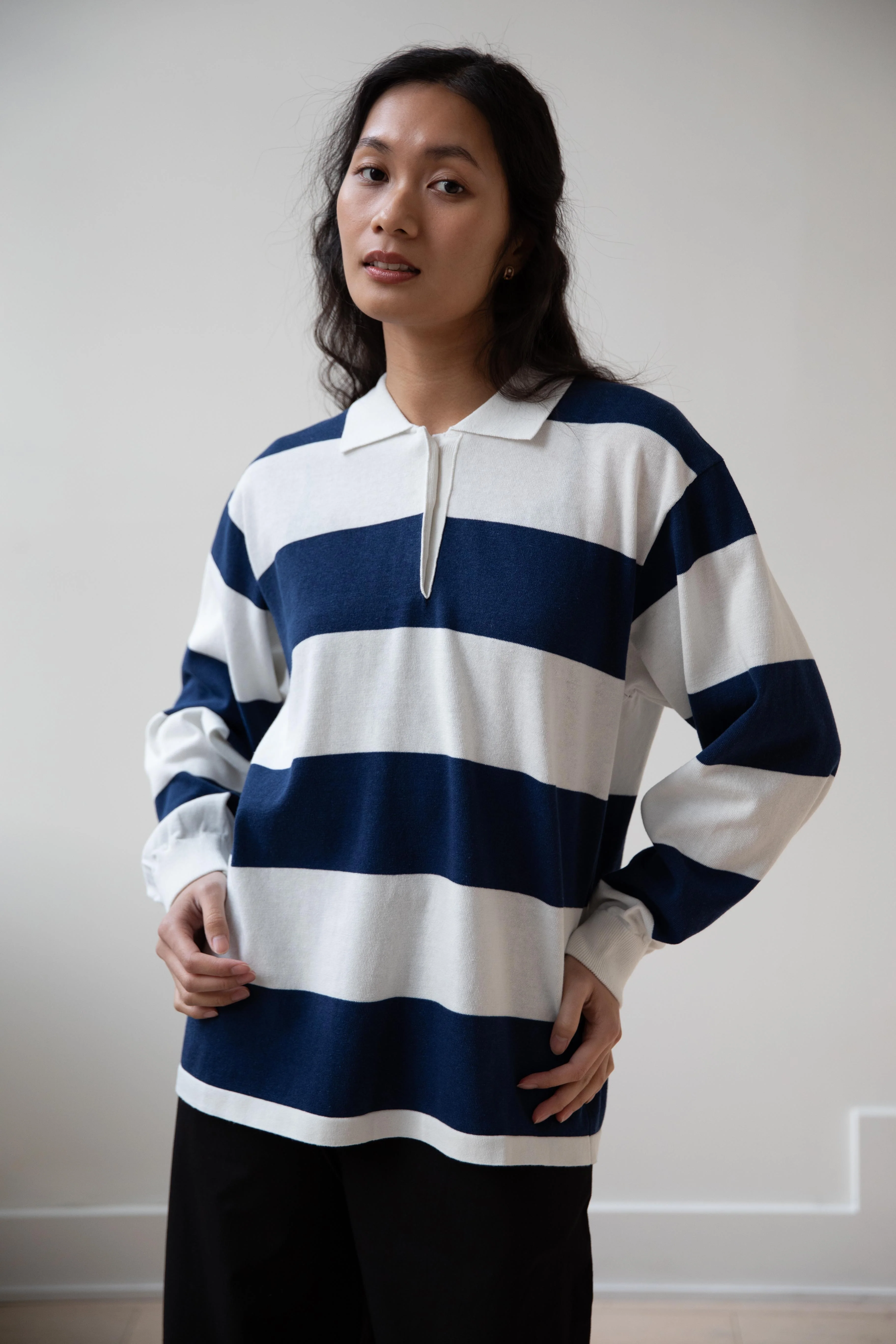 Nothing Written | Stripe Collar Knit Polo - Image 6