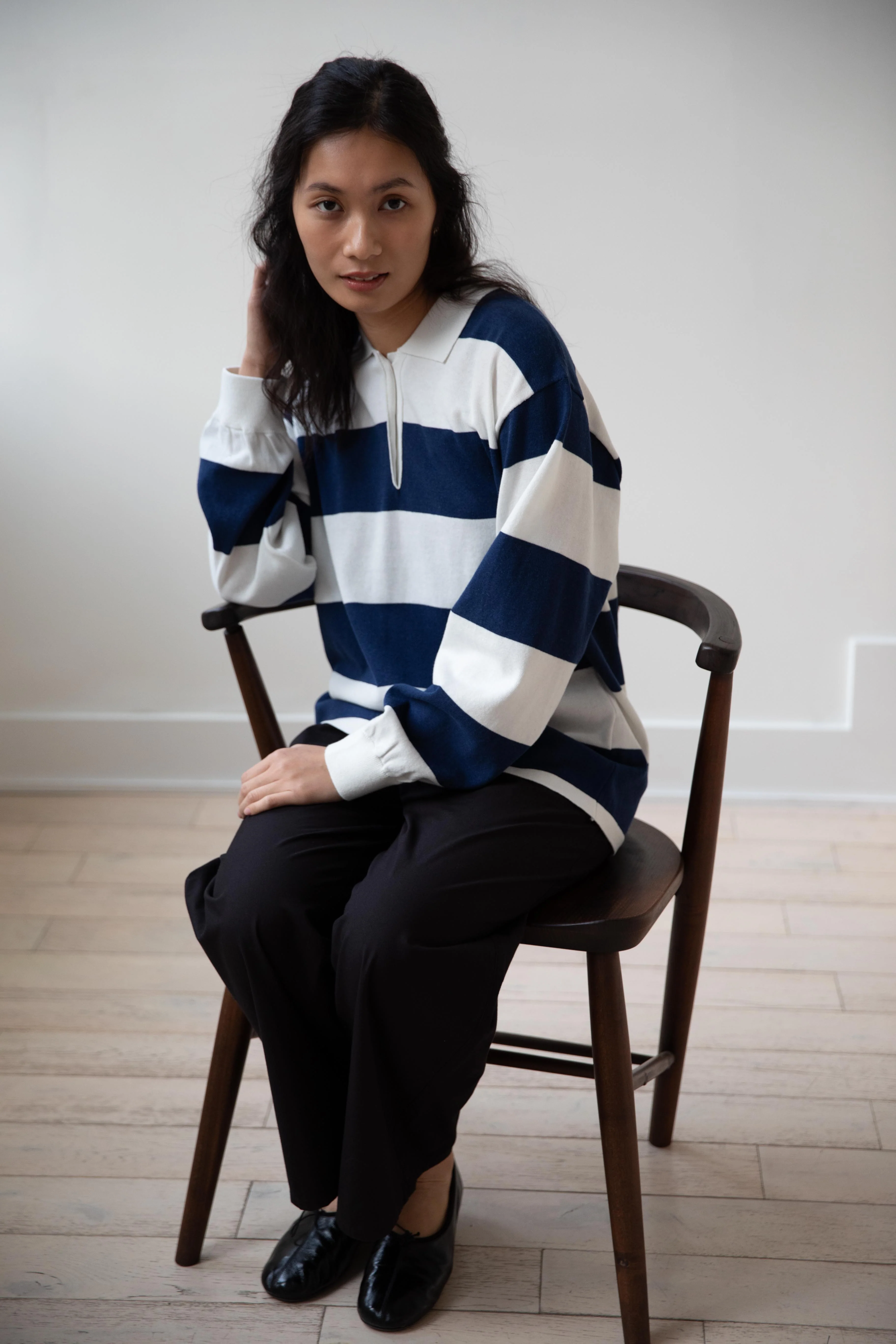 Nothing Written | Stripe Collar Knit Polo - Image 8