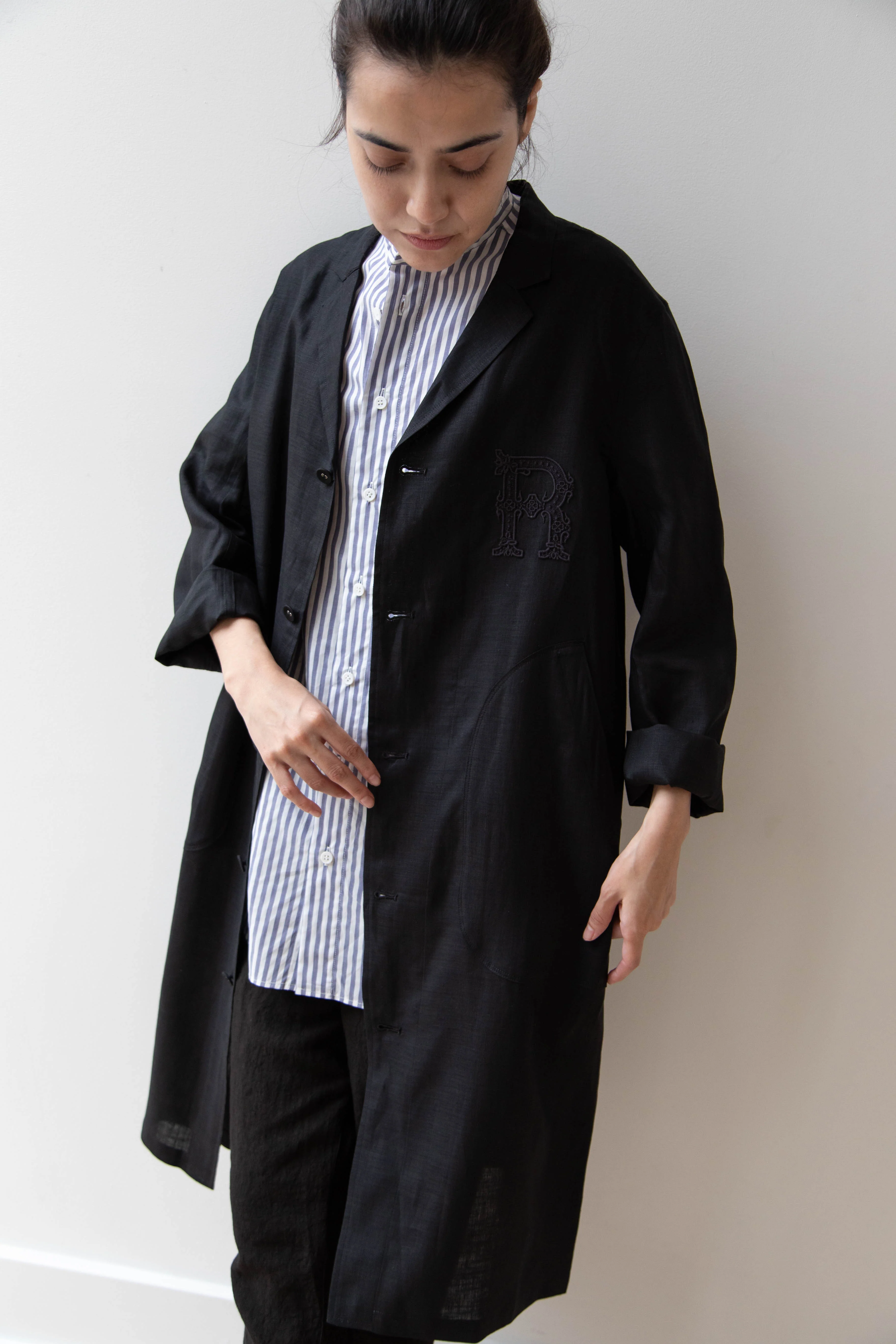 Old Man's Tailor | Embroidered Work Coat Black - Image 21