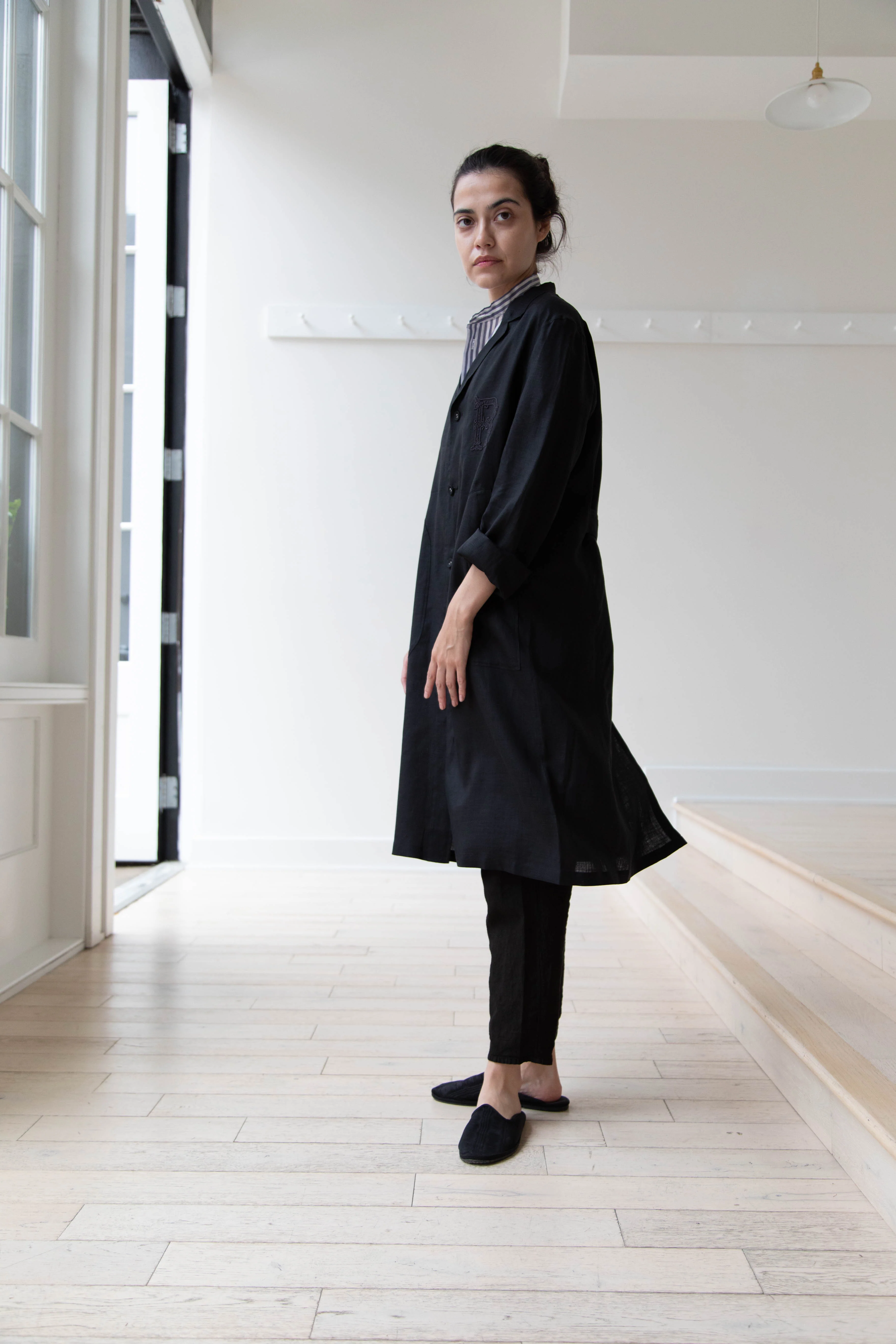 Old Man's Tailor | Embroidered Work Coat Black - Image 29