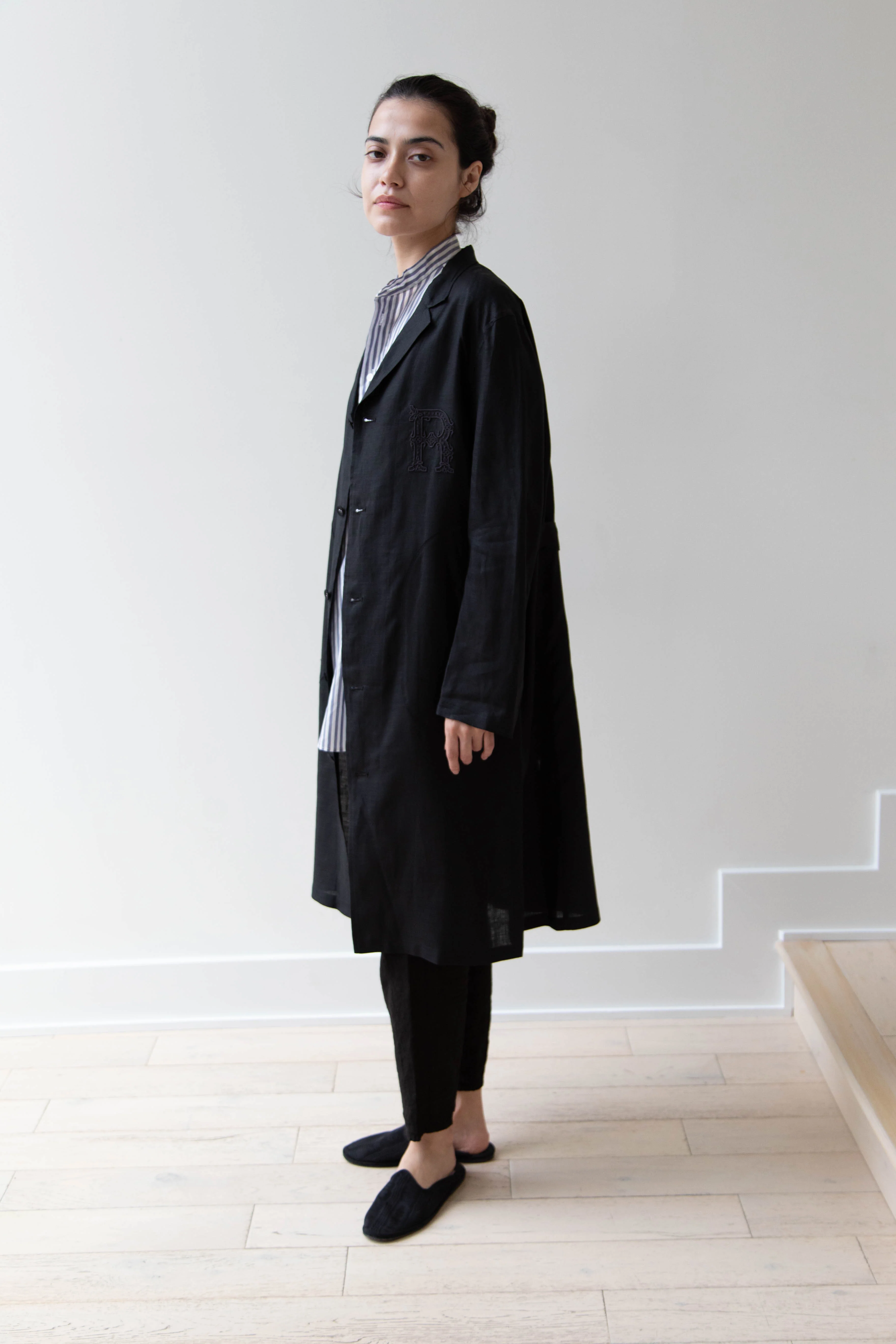 Old Man's Tailor | Embroidered Work Coat Black - Image 3