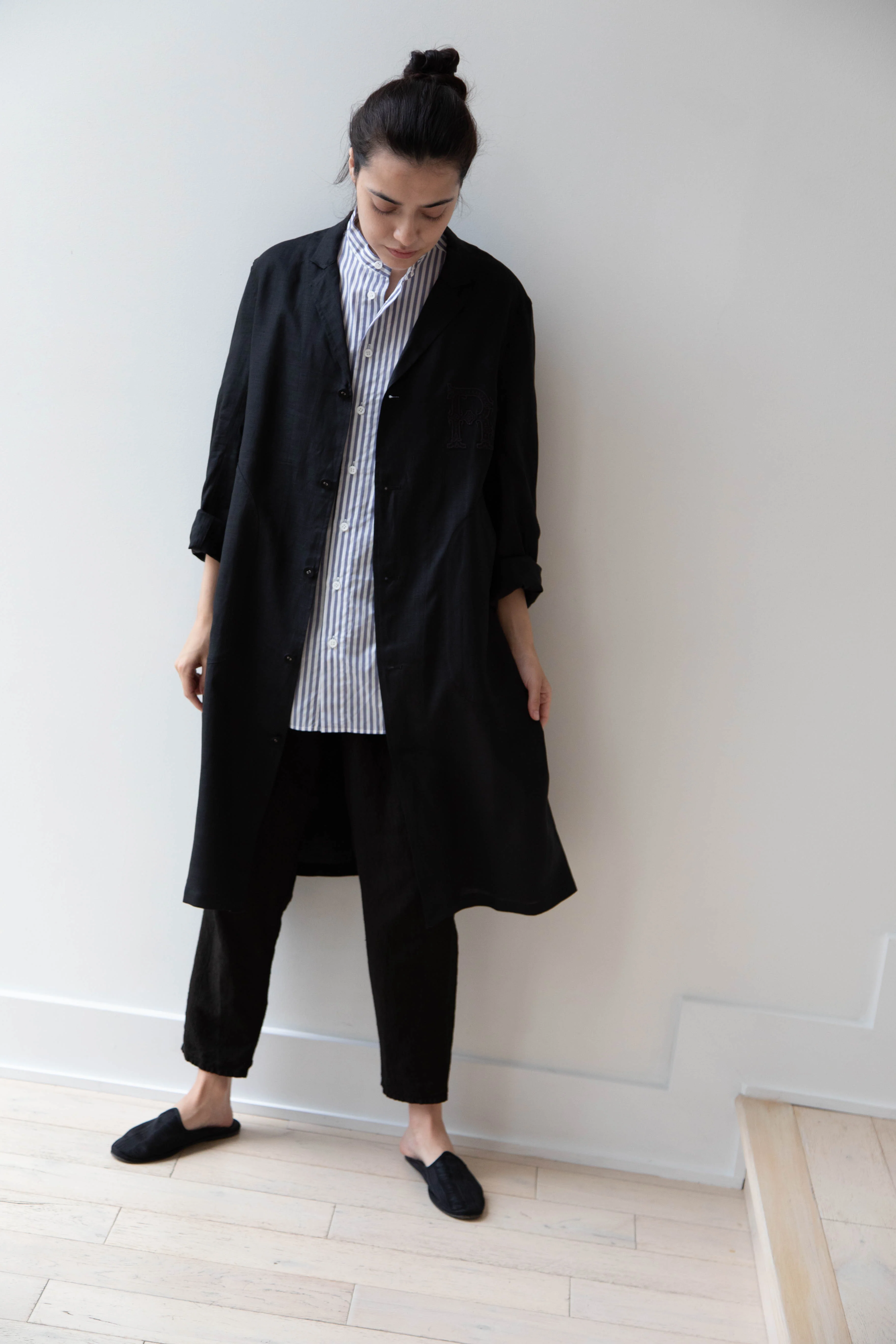 Old Man's Tailor | Embroidered Work Coat Black - Image 8
