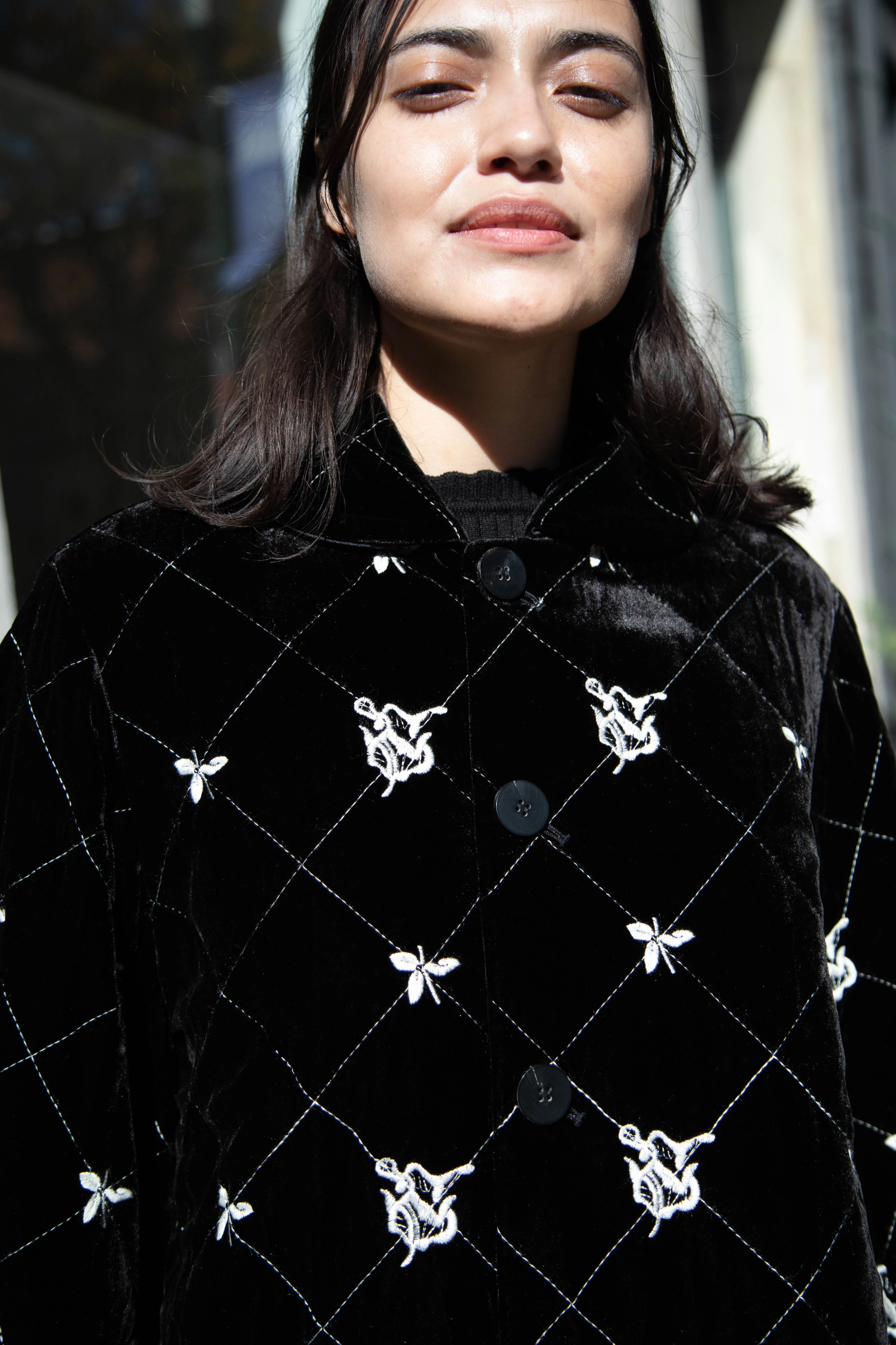 Renli Su | Black Velvet Embroidered Jacket - Image 12
