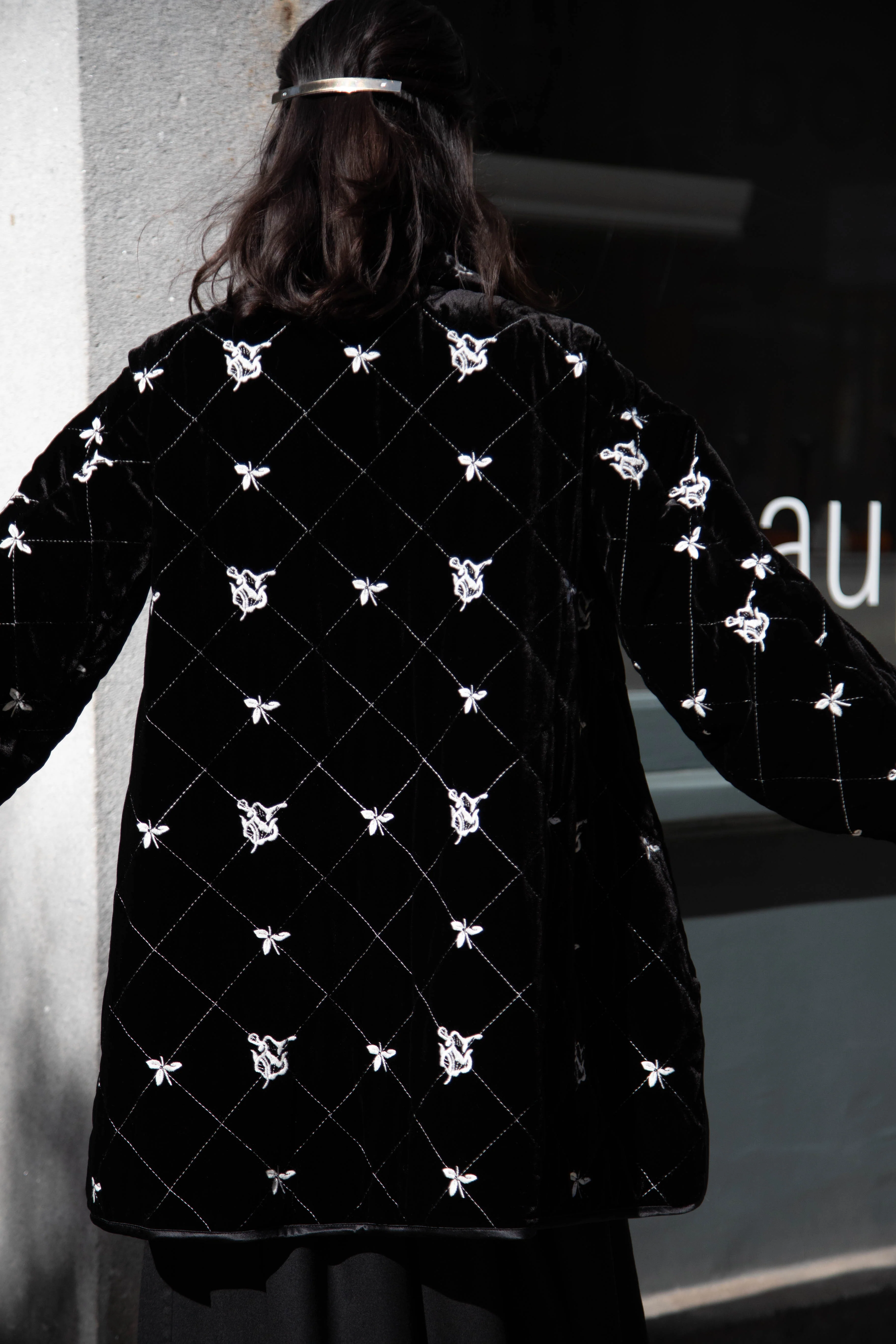 Renli Su | Black Velvet Embroidered Jacket - Image 15