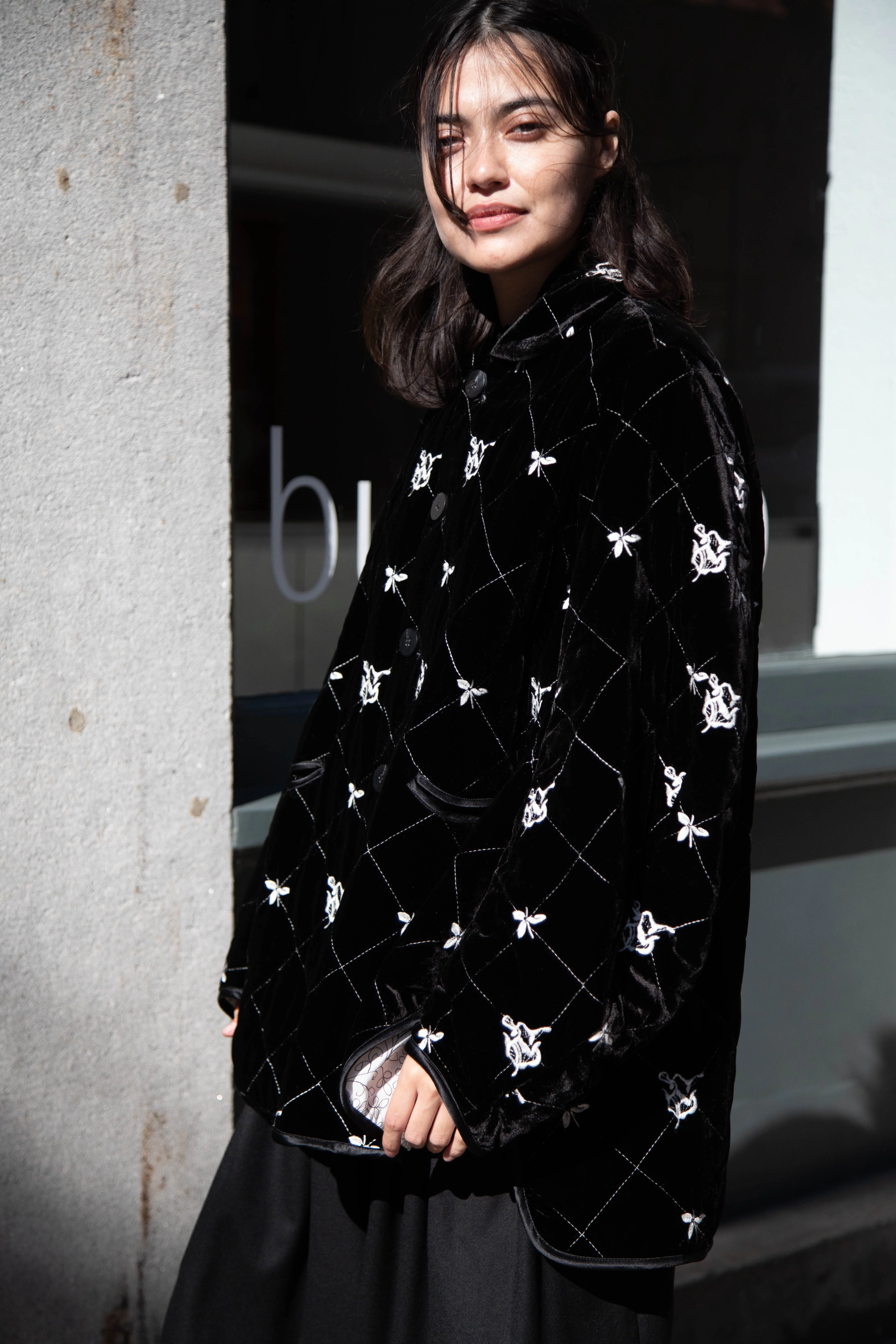 Renli Su | Black Velvet Embroidered Jacket - Image 16