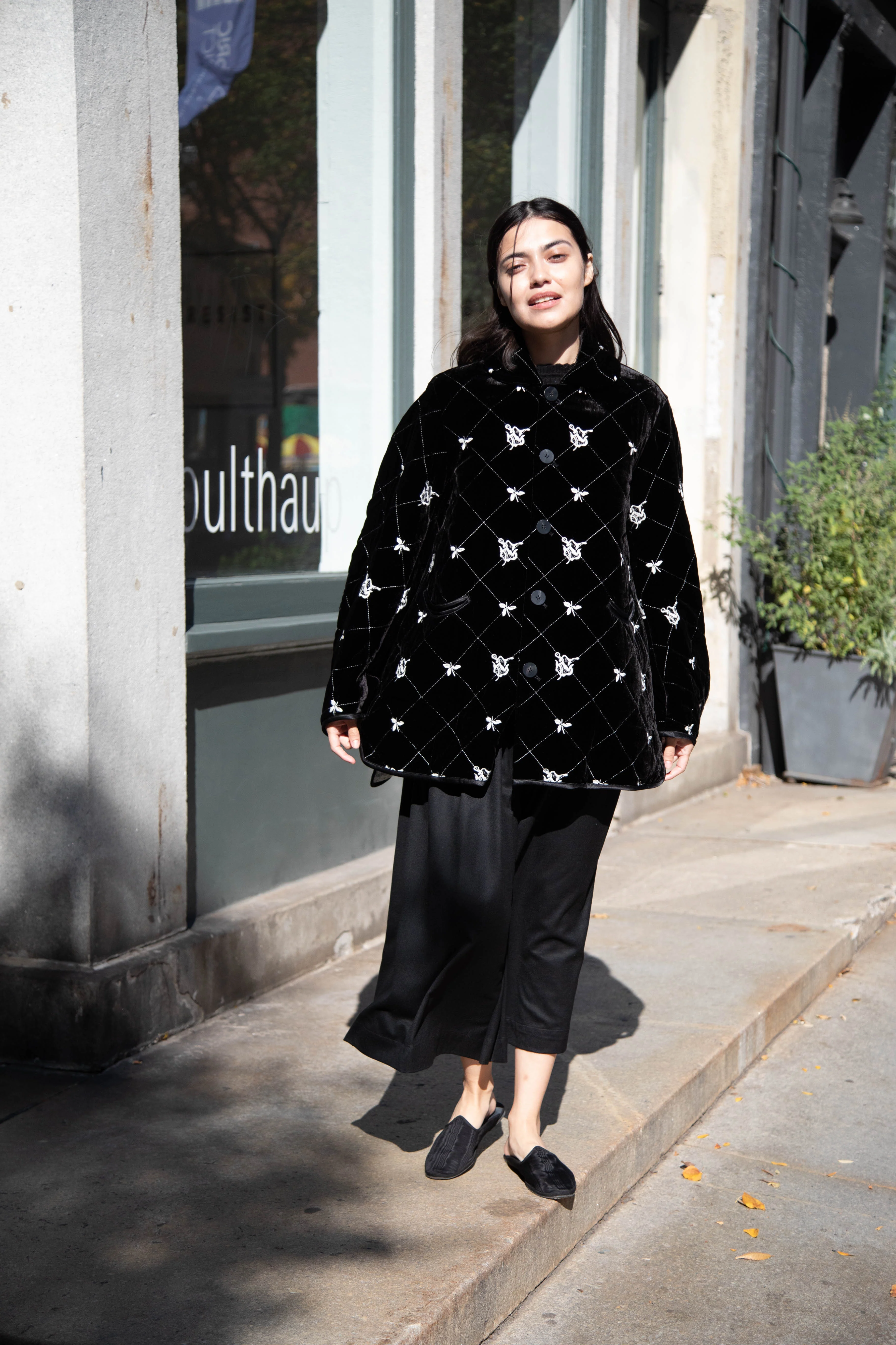 Renli Su | Black Velvet Embroidered Jacket - Image 17