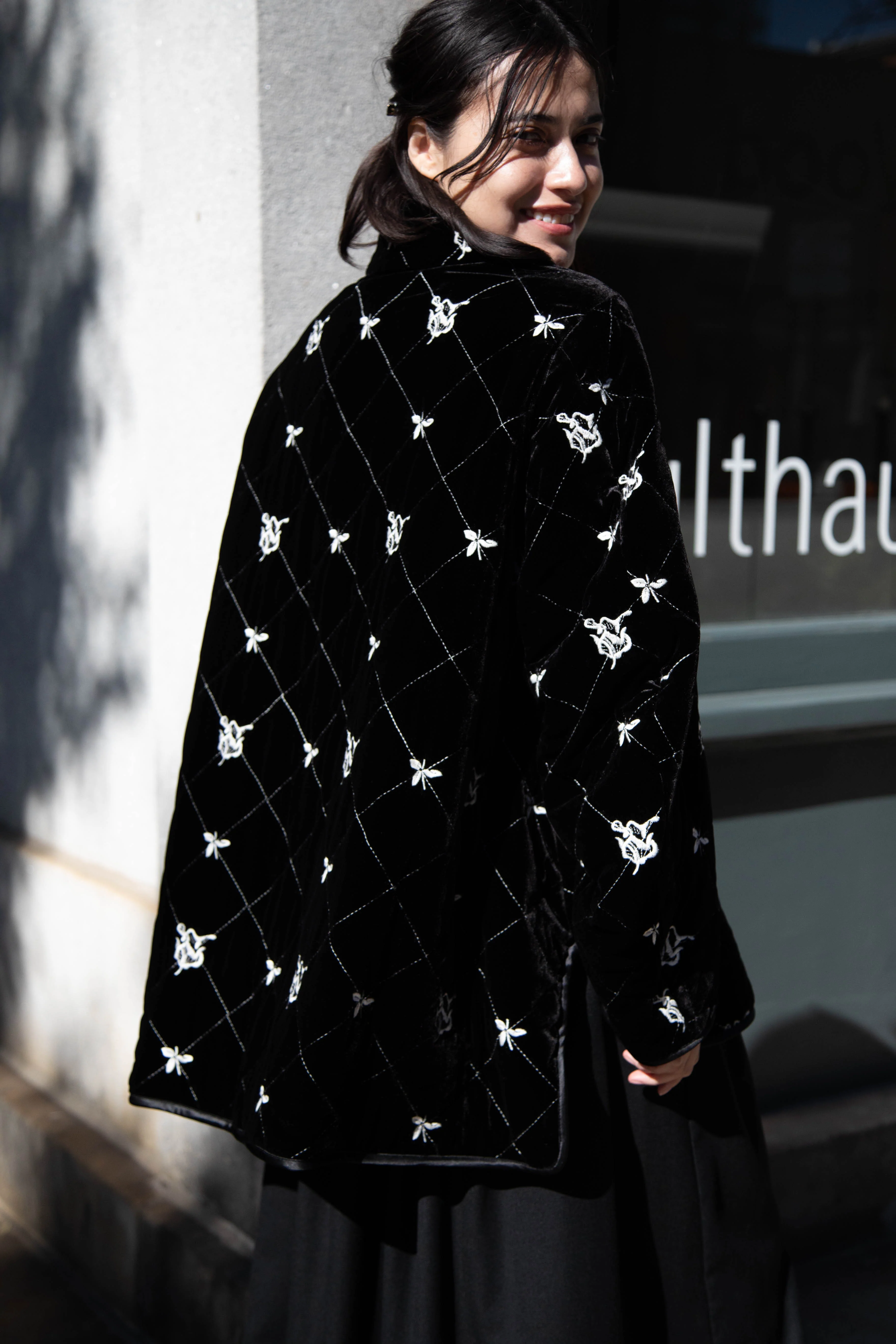Renli Su | Black Velvet Embroidered Jacket - Image 18