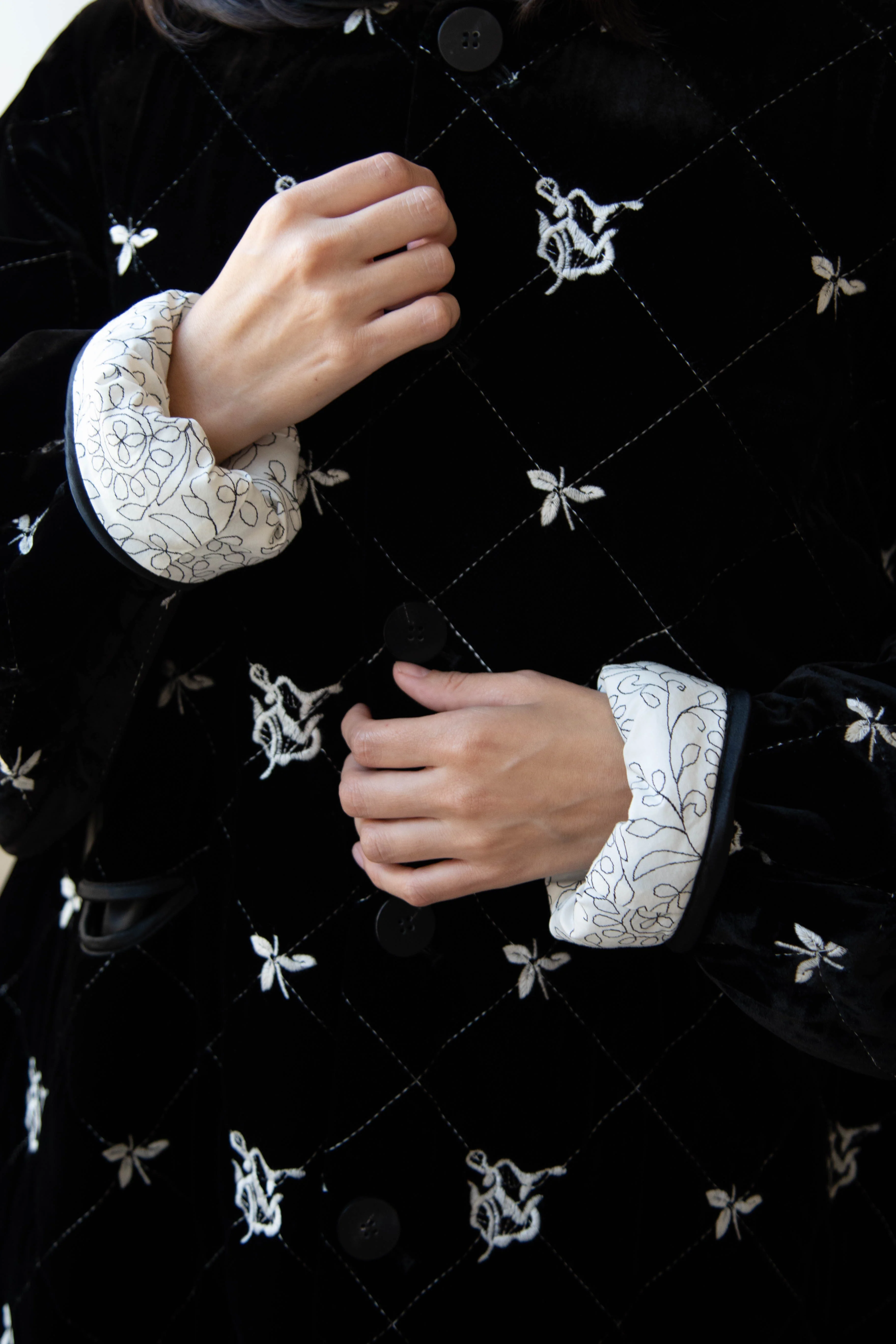 Renli Su | Black Velvet Embroidered Jacket - Image 19