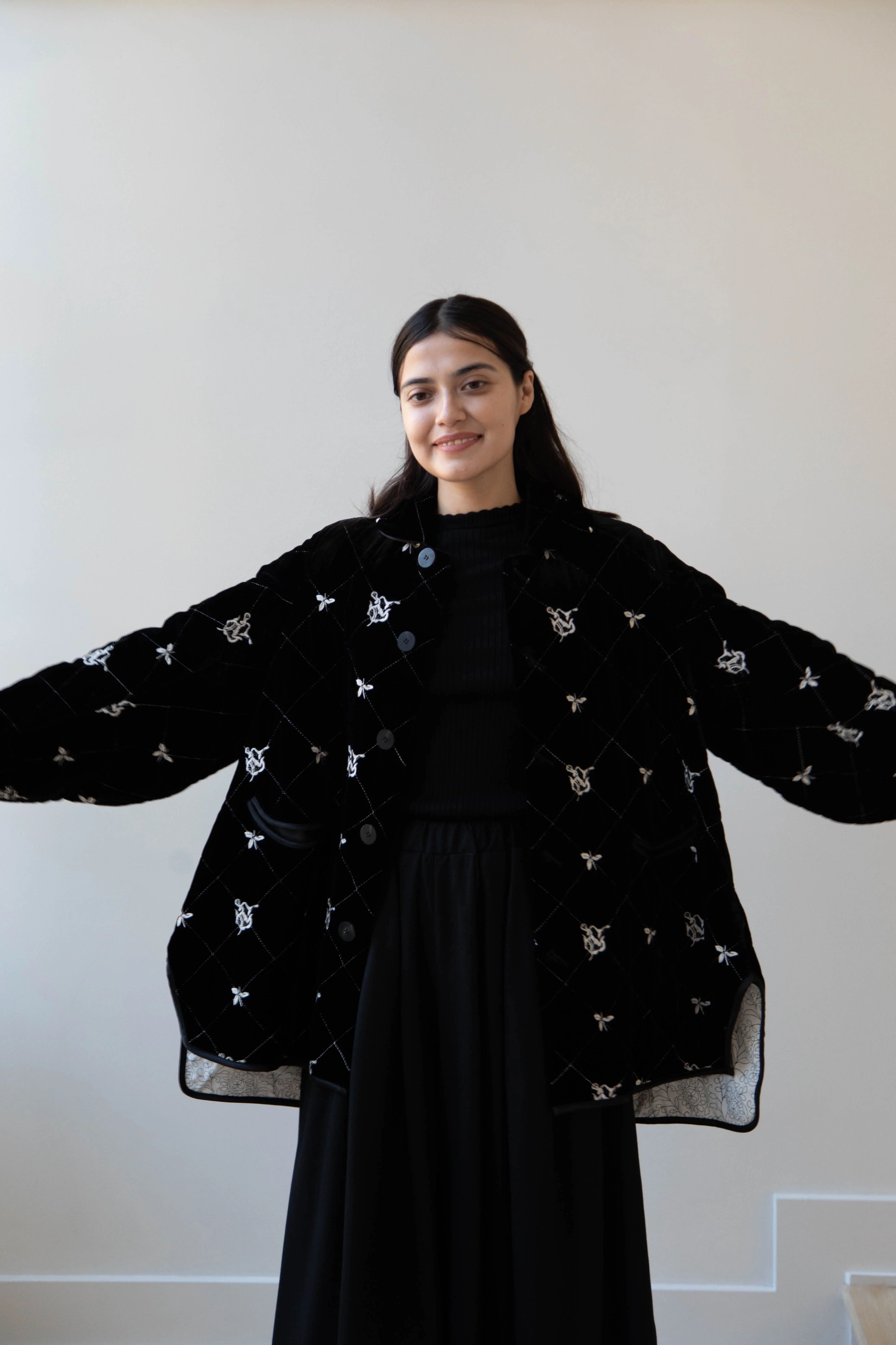 Renli Su | Black Velvet Embroidered Jacket - Image 20