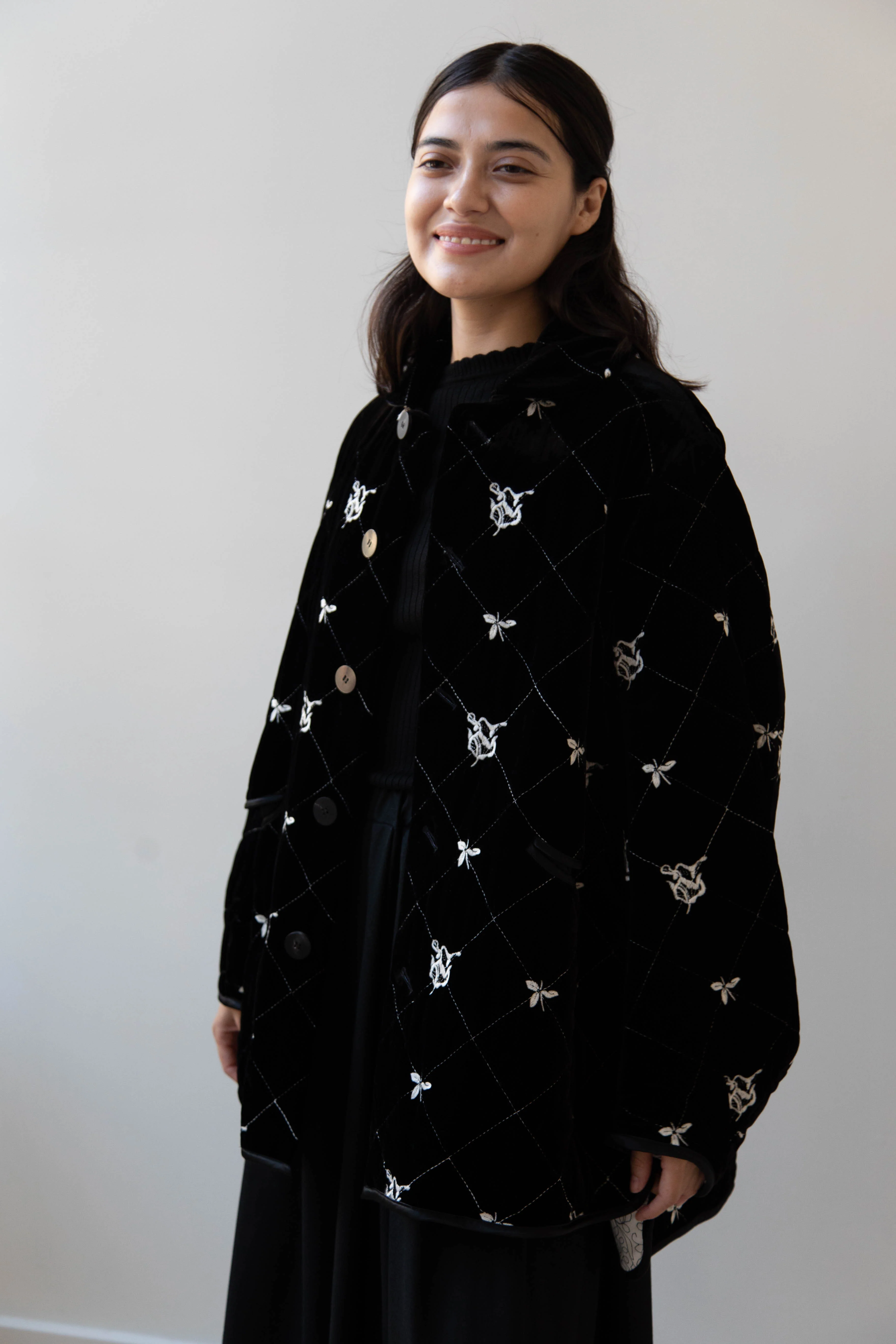 Renli Su | Black Velvet Embroidered Jacket - Image 22