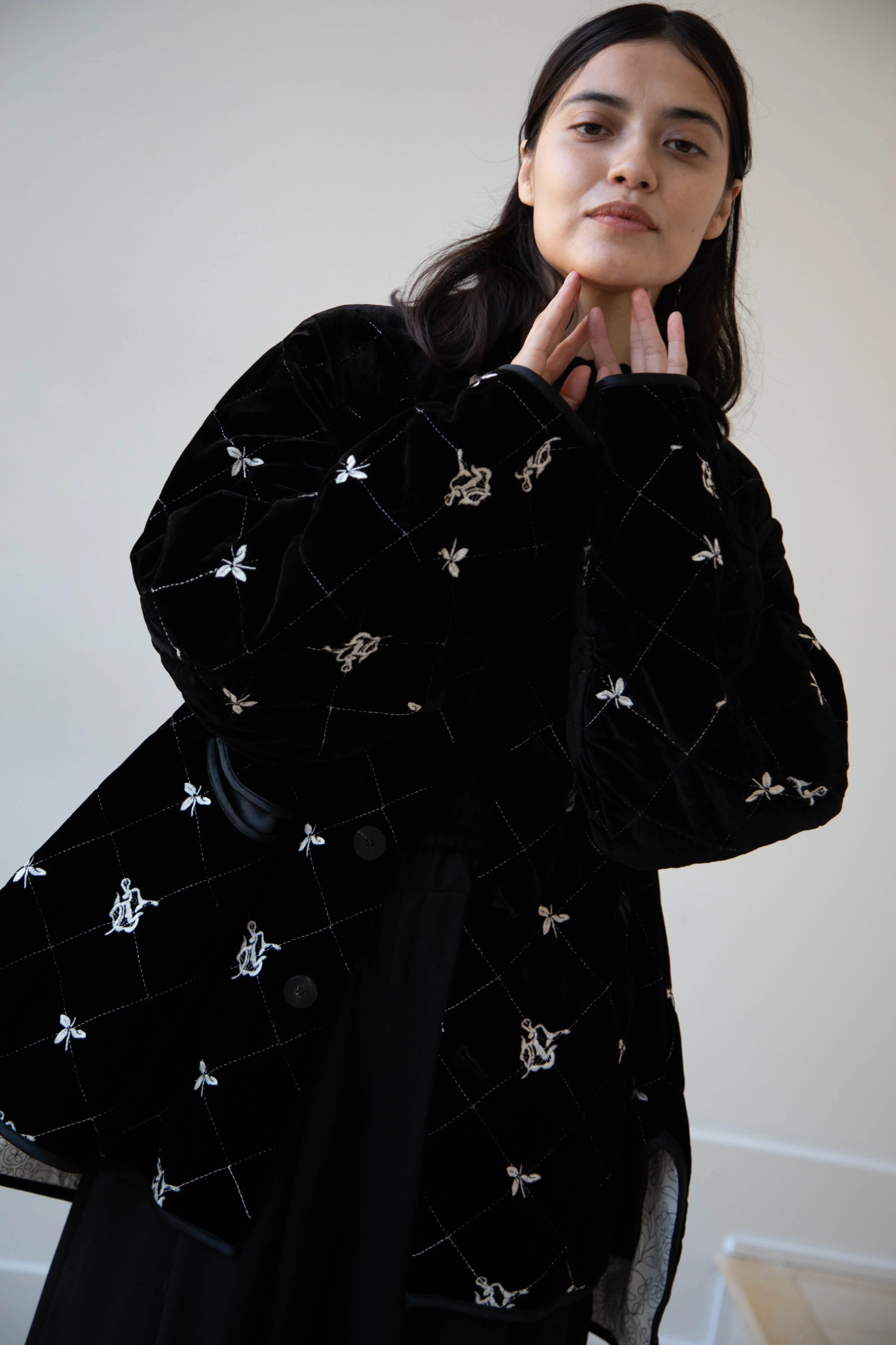 Renli Su | Black Velvet Embroidered Jacket - Image 25