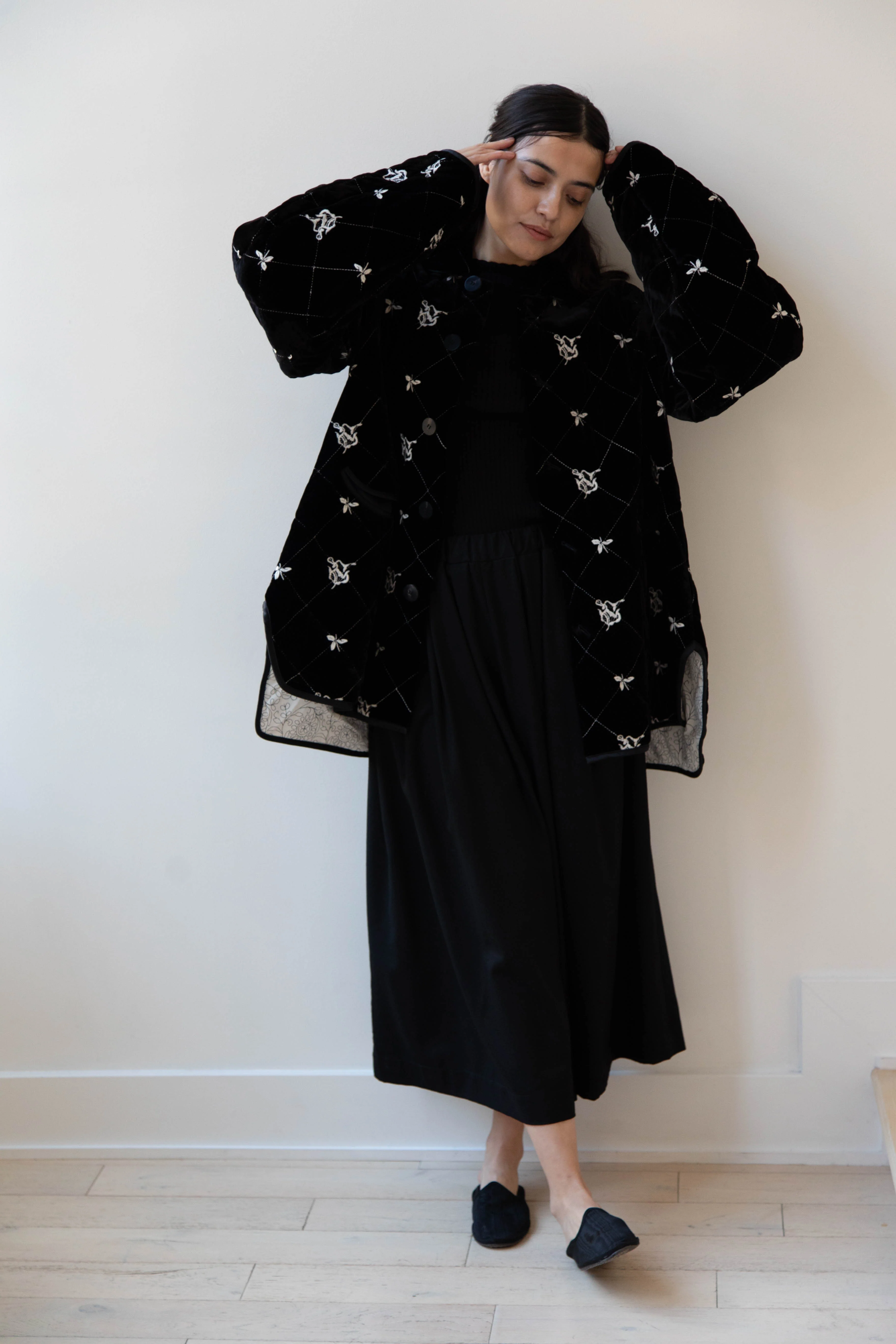 Renli Su | Black Velvet Embroidered Jacket - Image 26