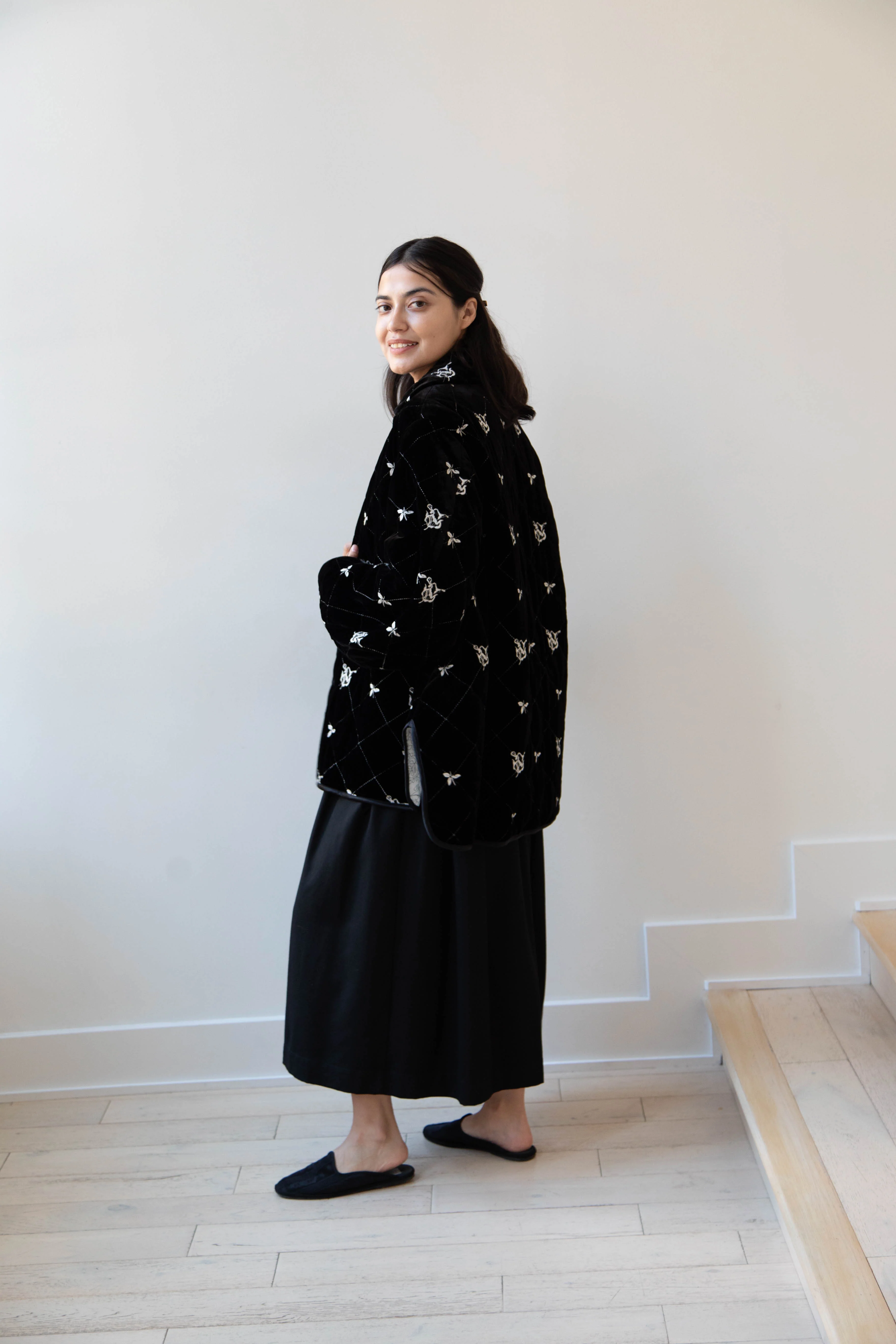 Renli Su | Black Velvet Embroidered Jacket - Image 29