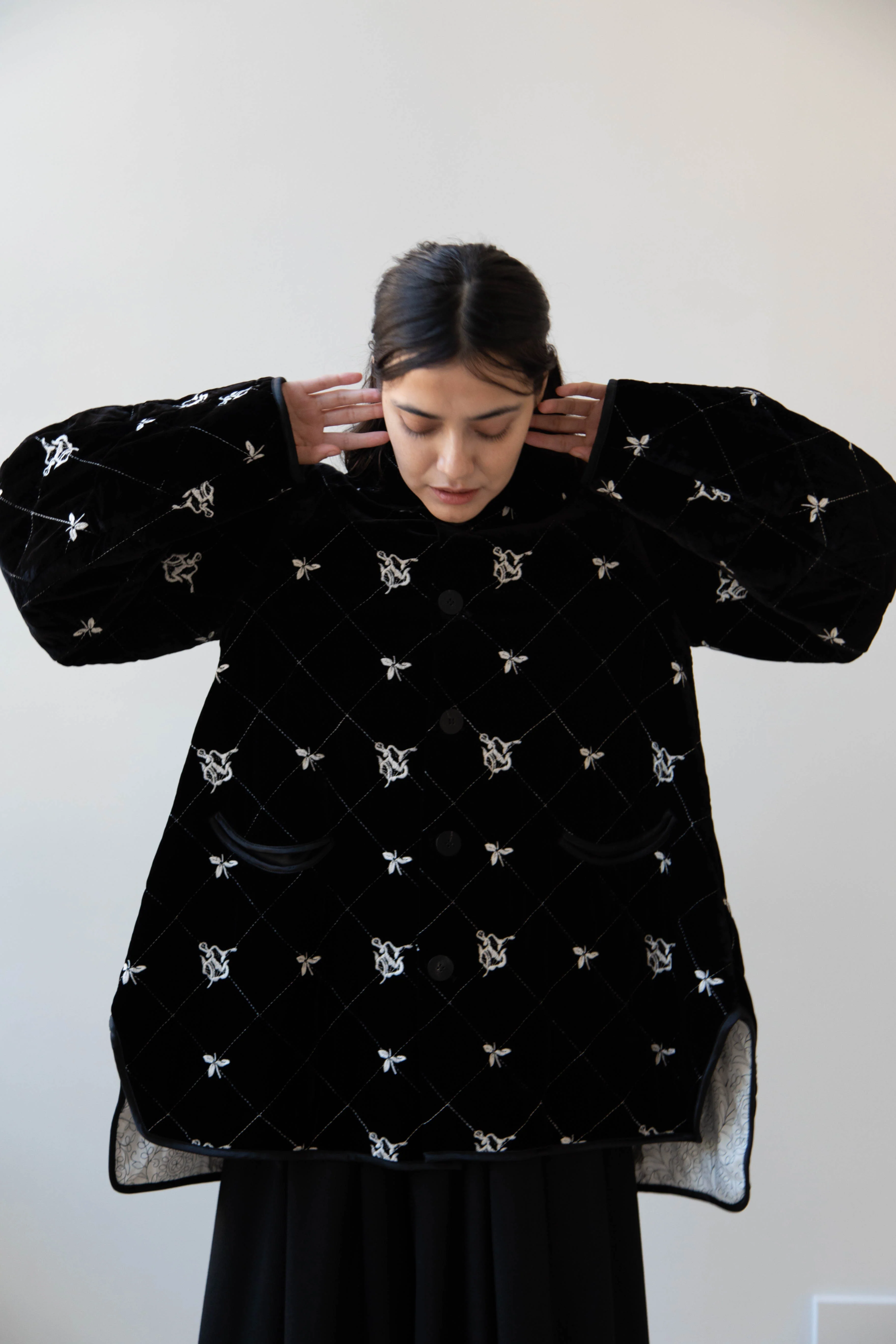 Renli Su | Black Velvet Embroidered Jacket - Image 33