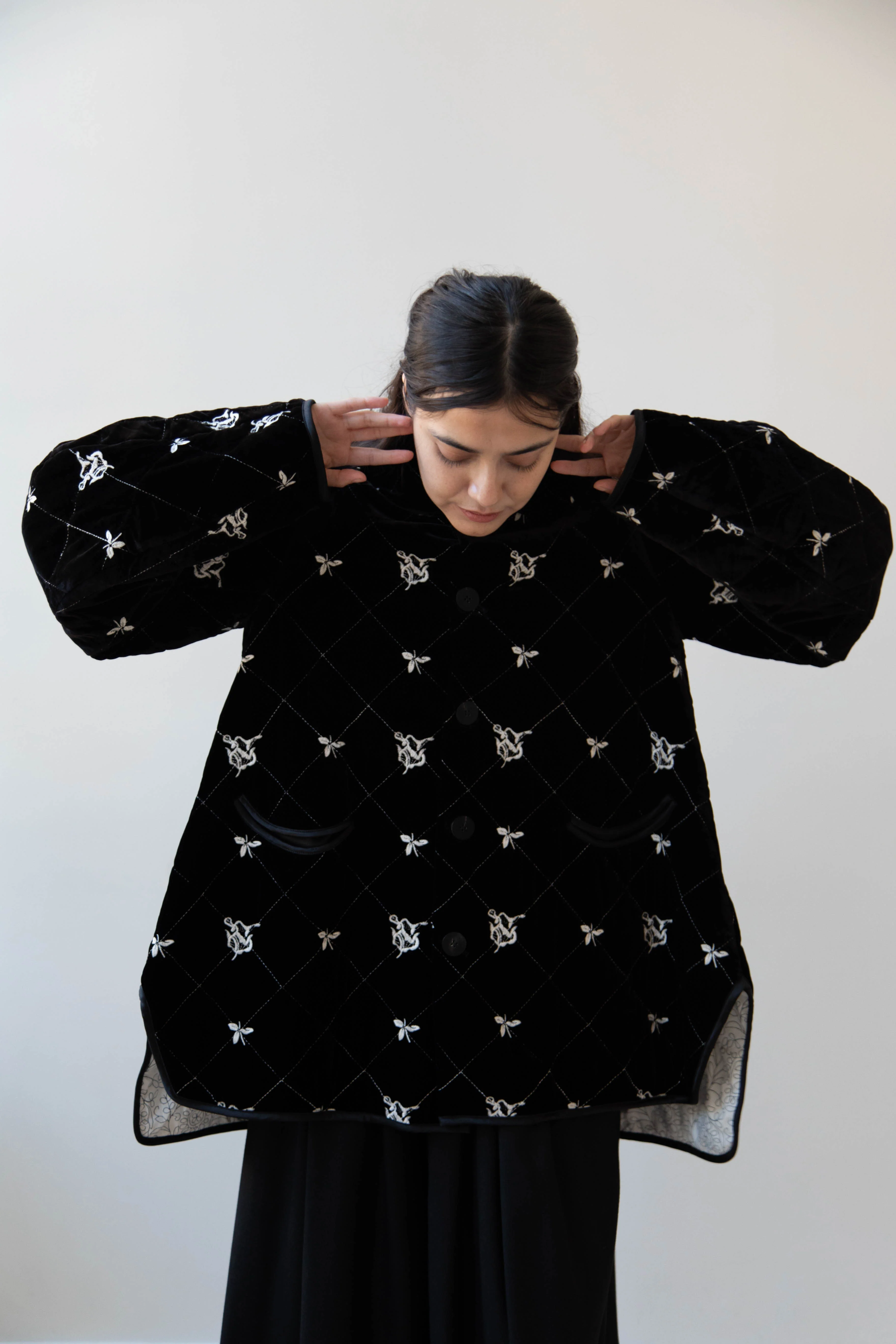 Renli Su | Black Velvet Embroidered Jacket - Image 34