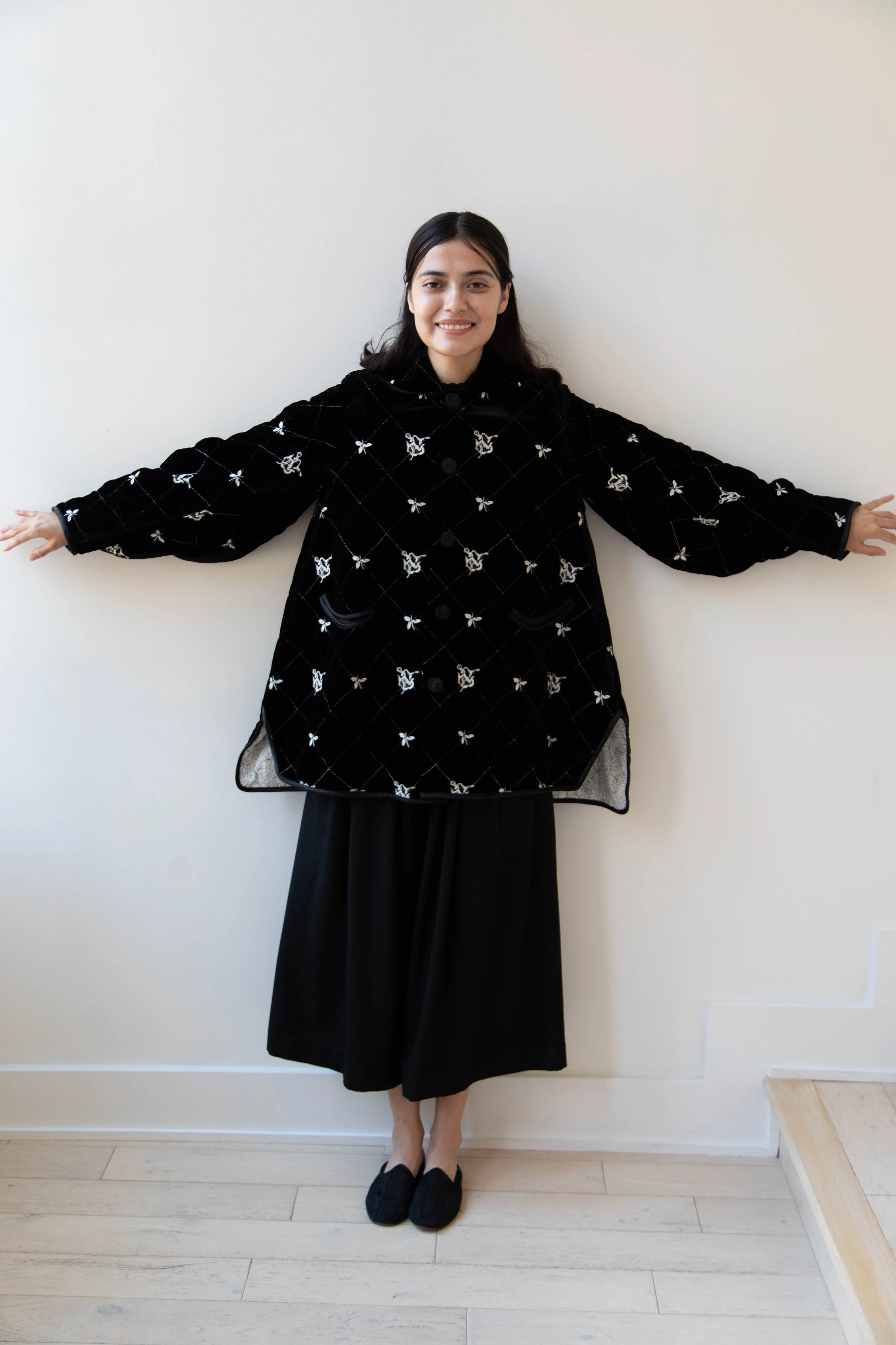 Renli Su | Black Velvet Embroidered Jacket - Image 35