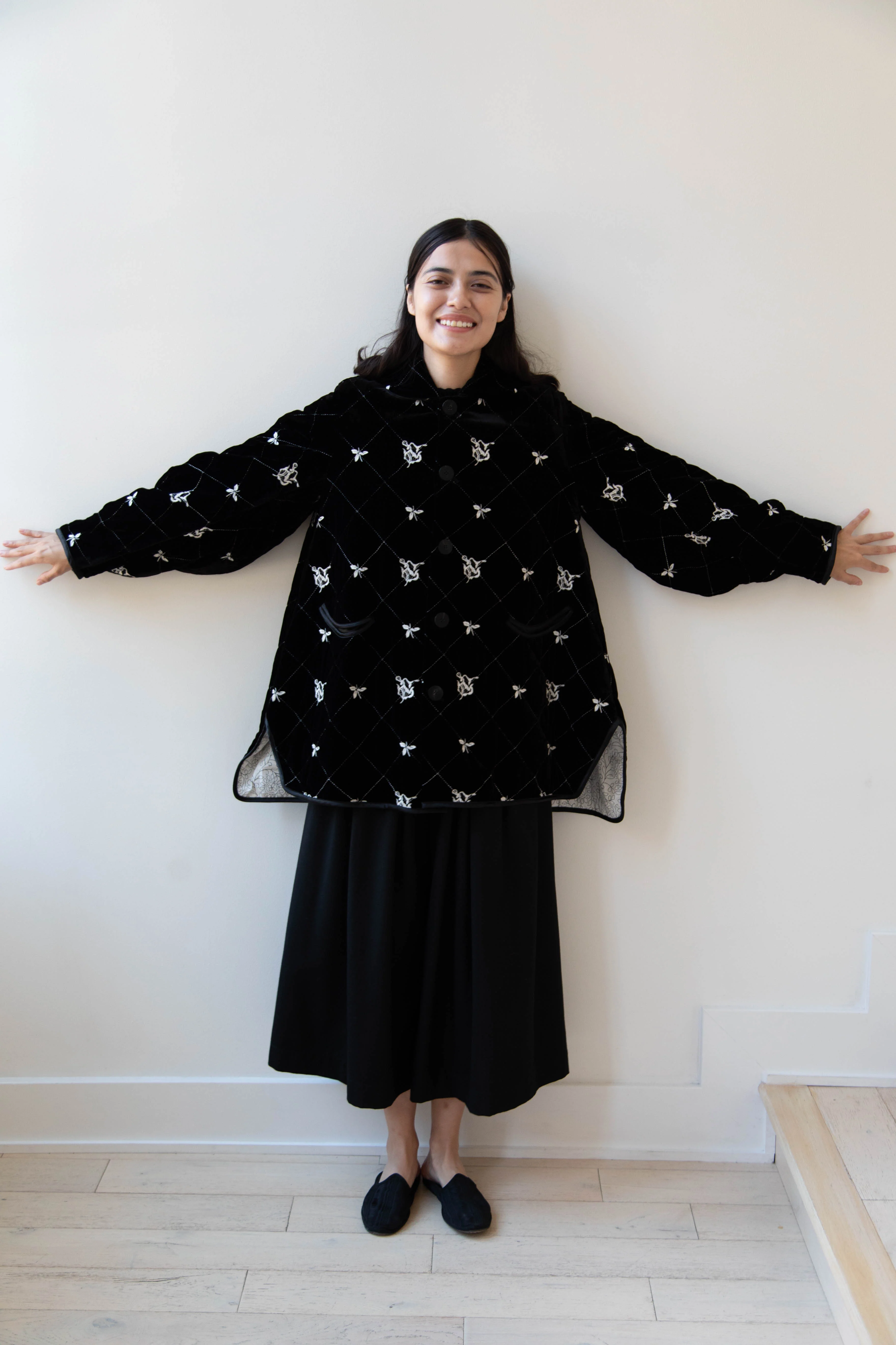 Renli Su | Black Velvet Embroidered Jacket - Image 36