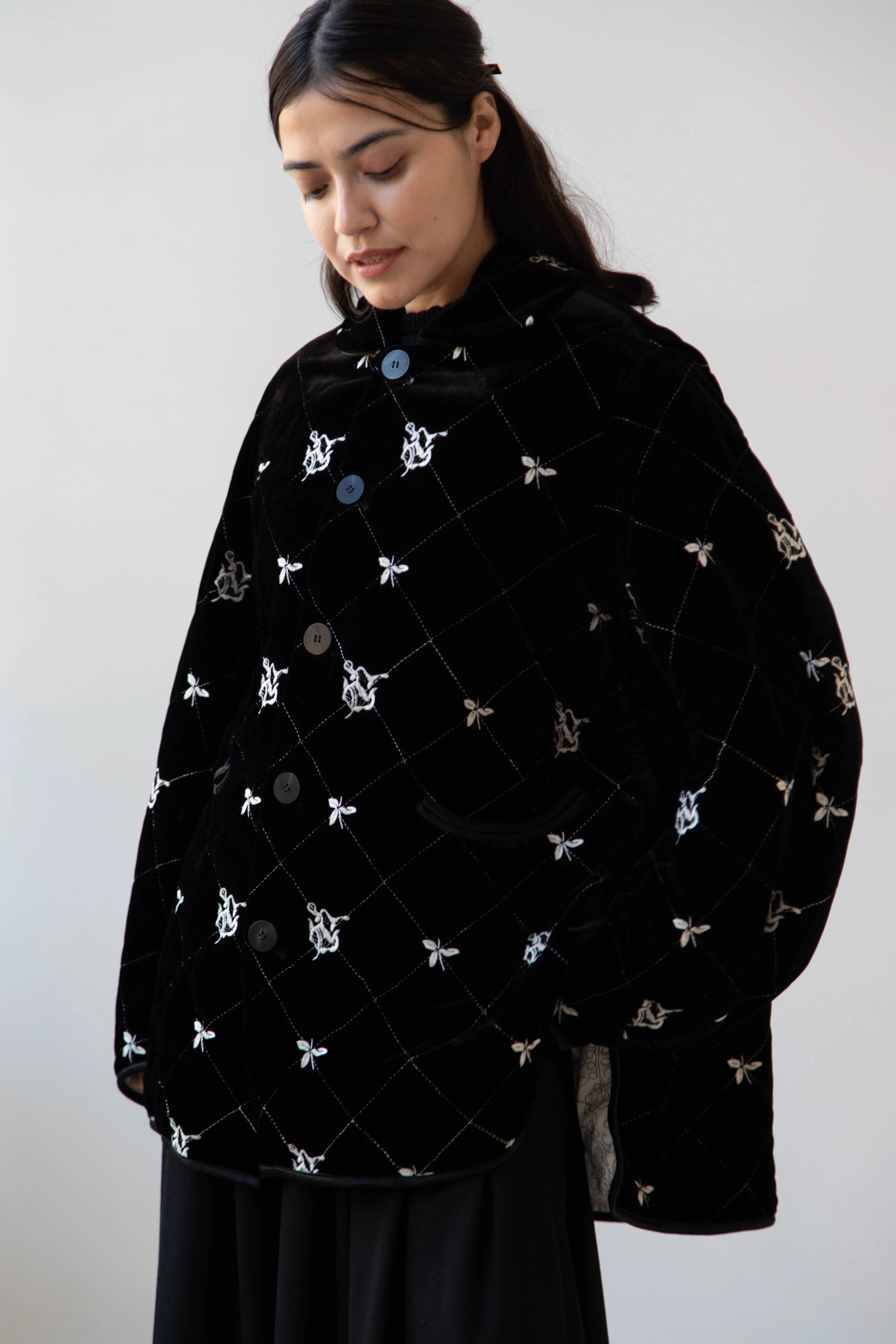 Renli Su | Black Velvet Embroidered Jacket - Image 37