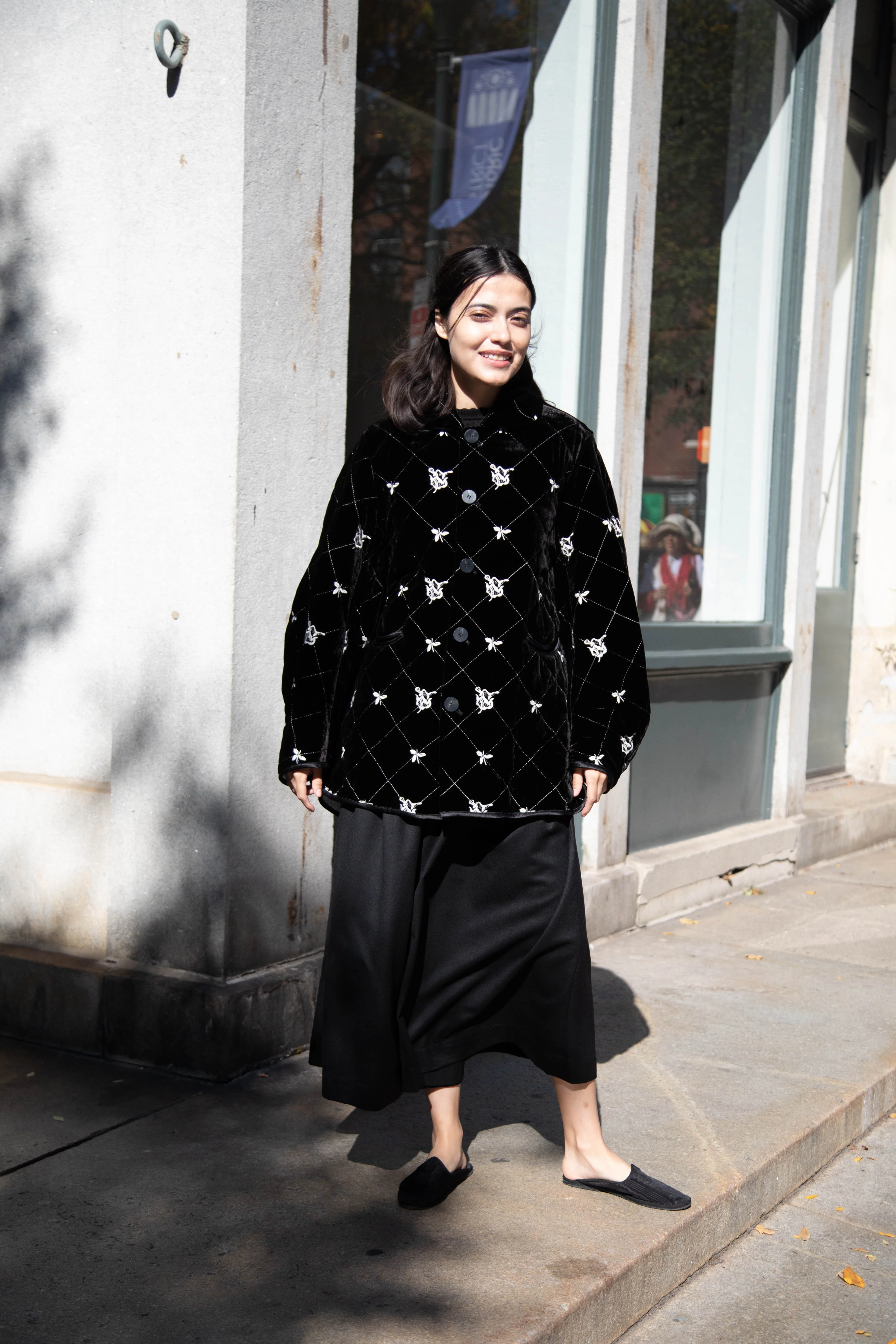 Renli Su | Black Velvet Embroidered Jacket - Image 8