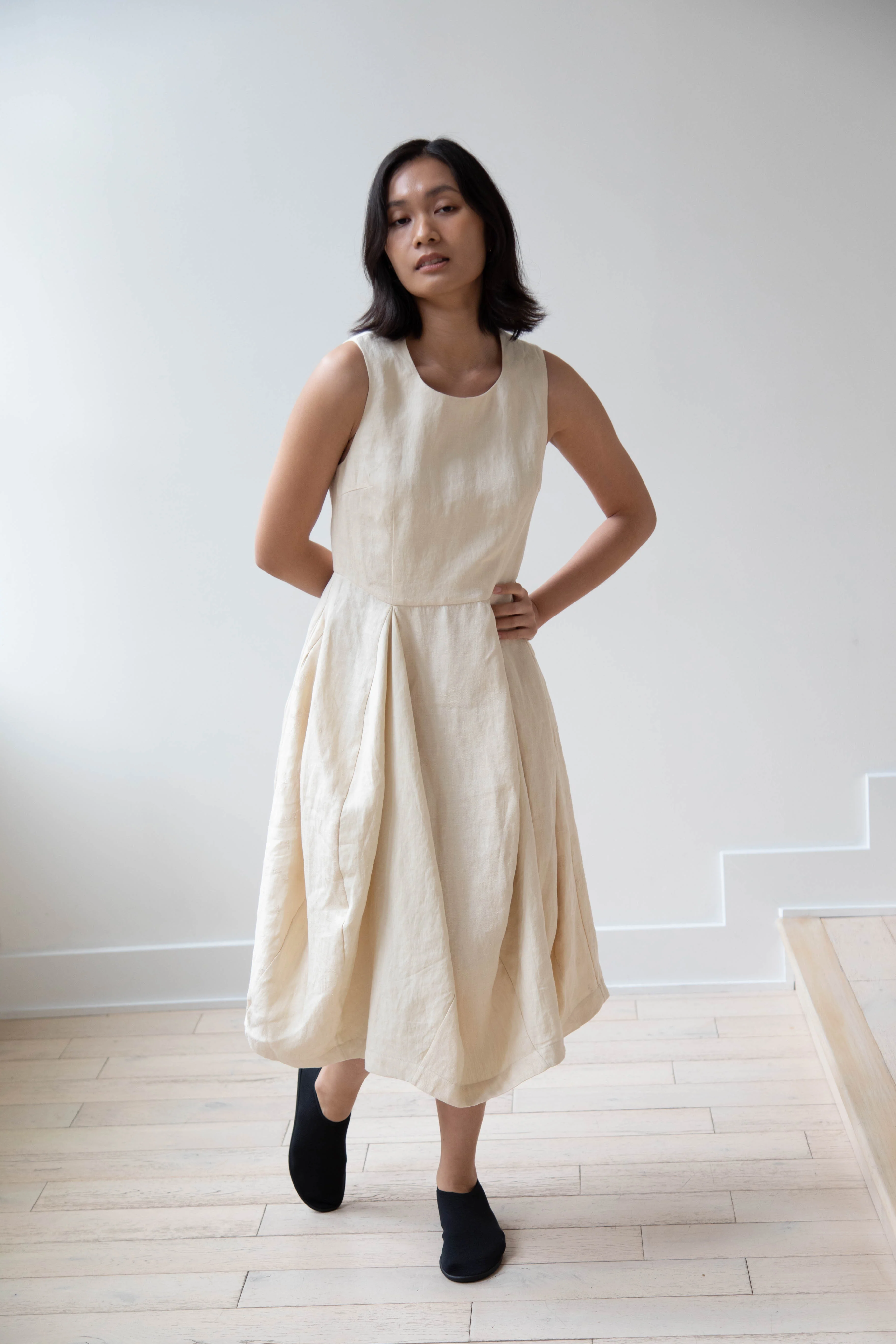 Renli Su | Hemp Dress in Beige - Image 17