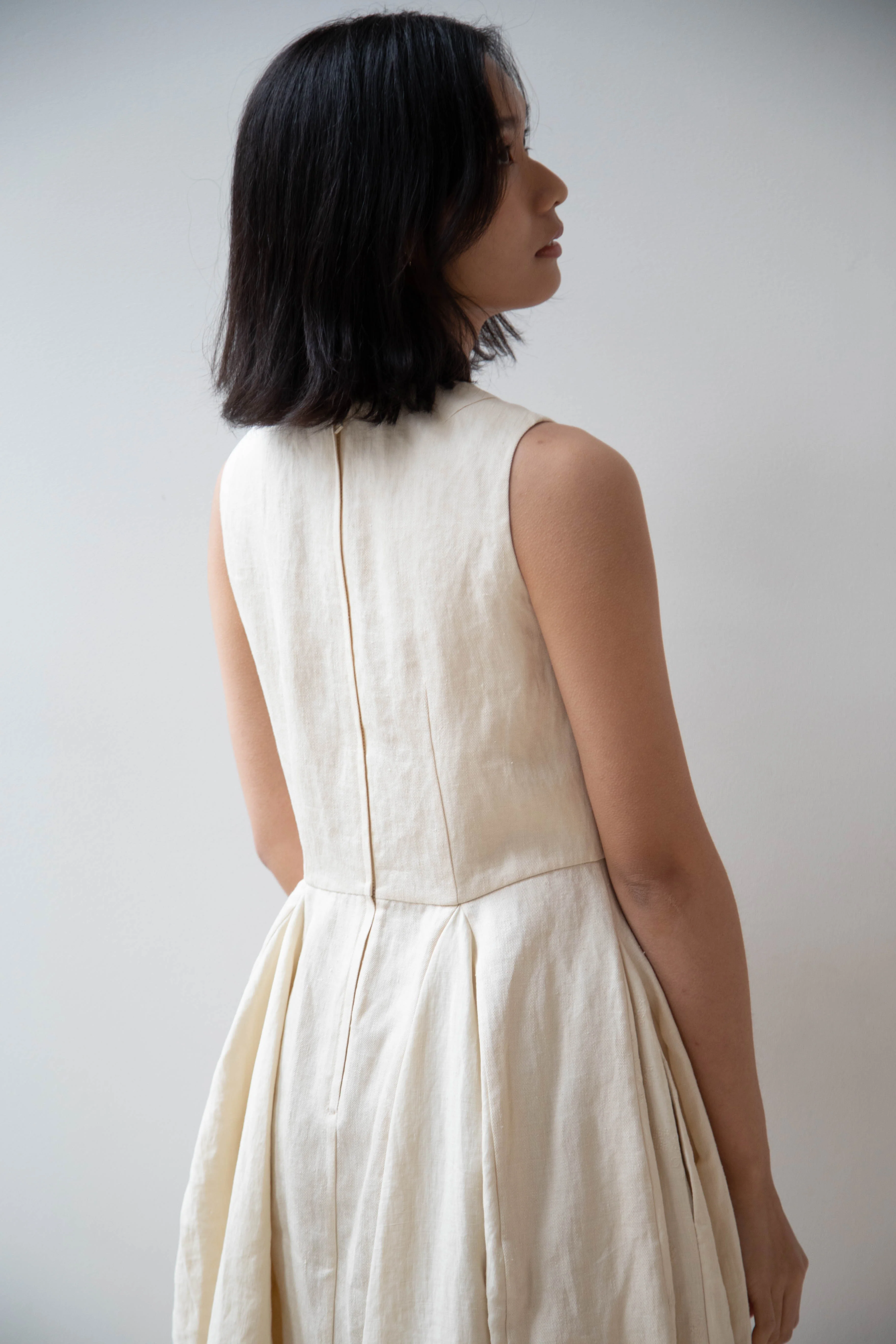 Renli Su | Hemp Dress in Beige - Image 21
