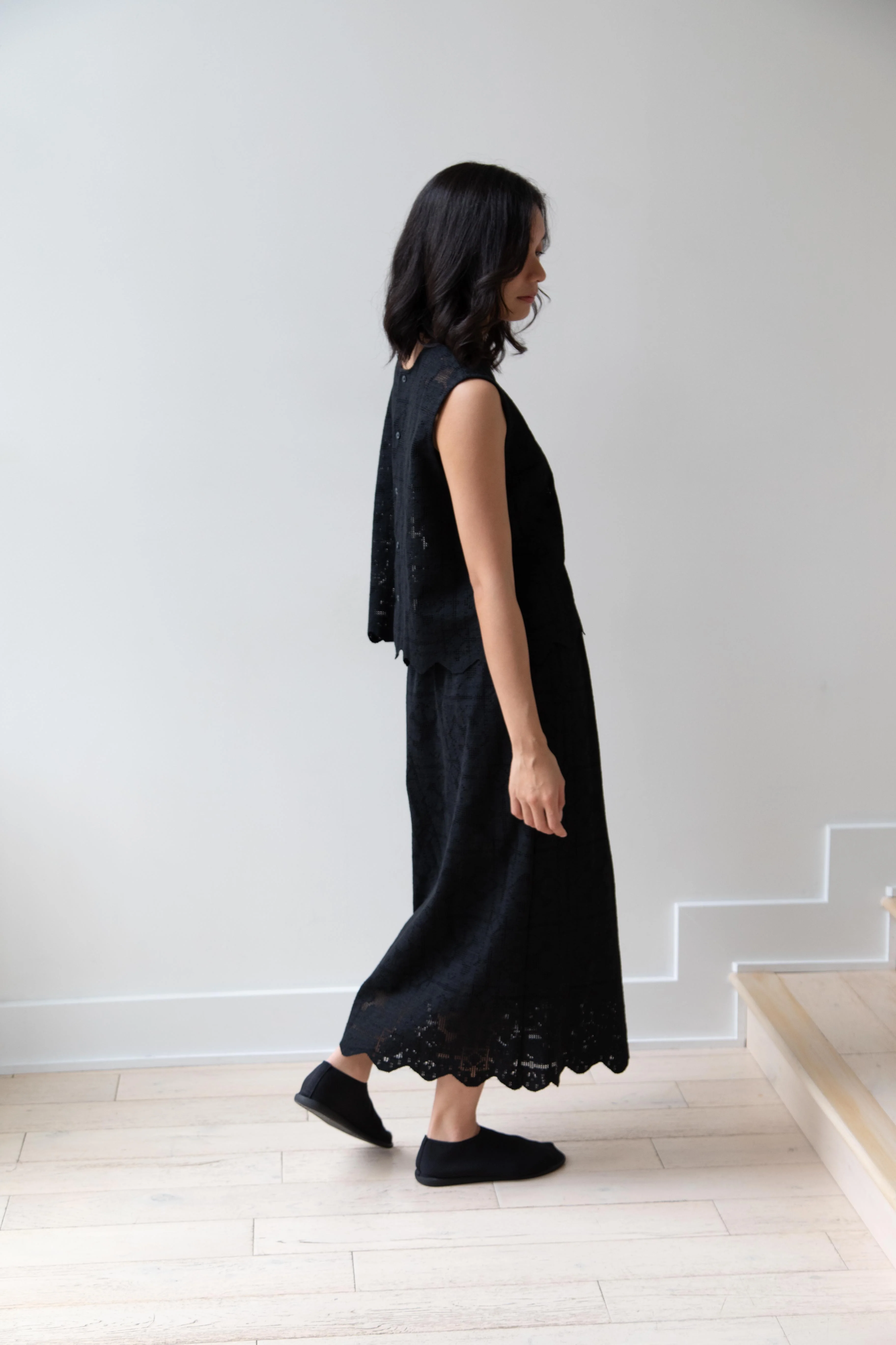 Robe de Peau | Scalloped Lace Top & Skirt Set in Black - Image 19